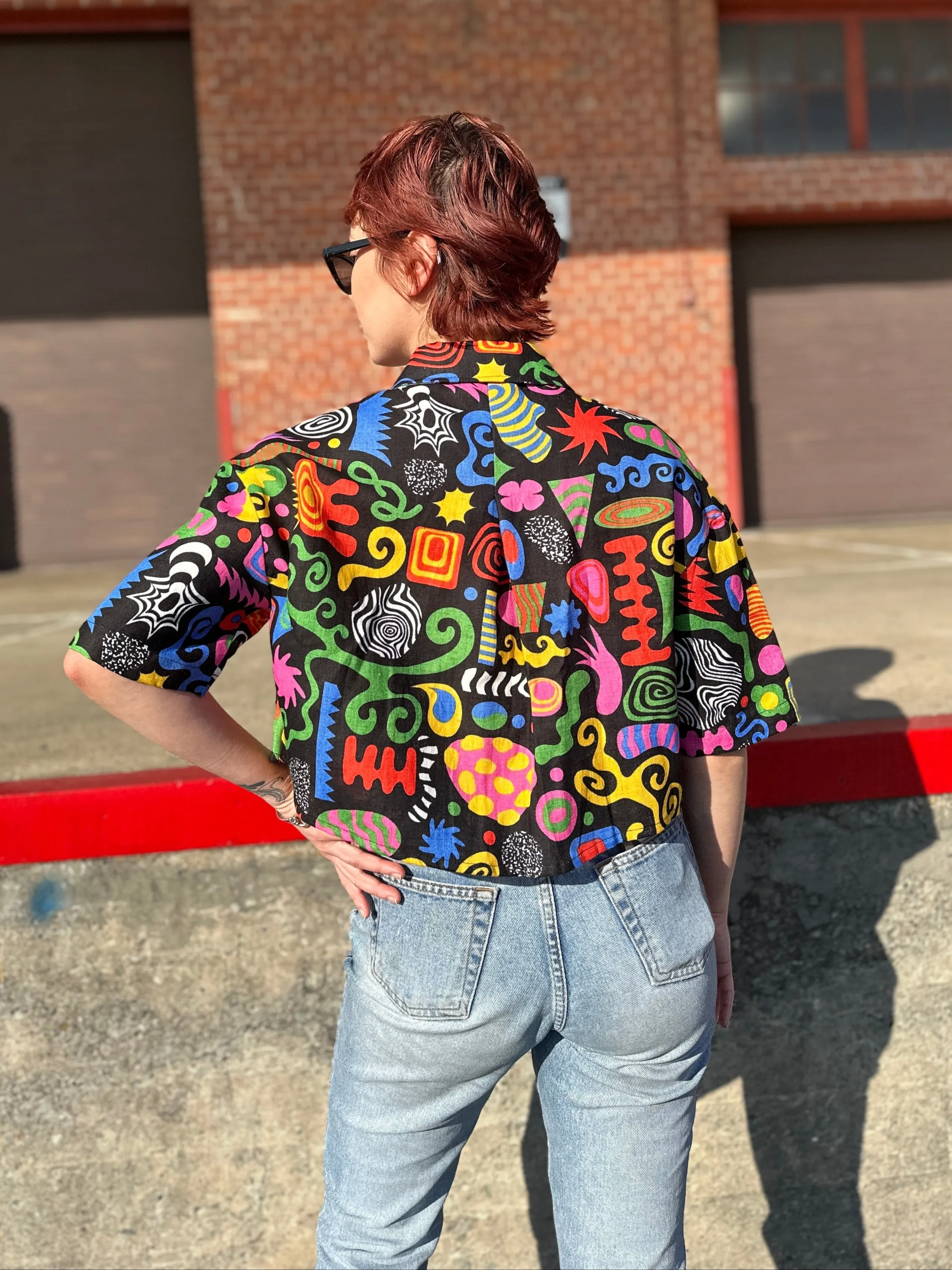 Linen Olivia Top ~ Party Mix ~ sold by Nooworks product image thumbnail 5