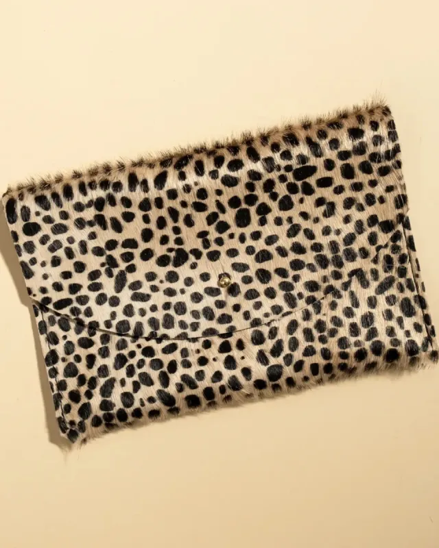 Envelope Pouch - Tiny Spotted Hair On Hide sold by Nooworks