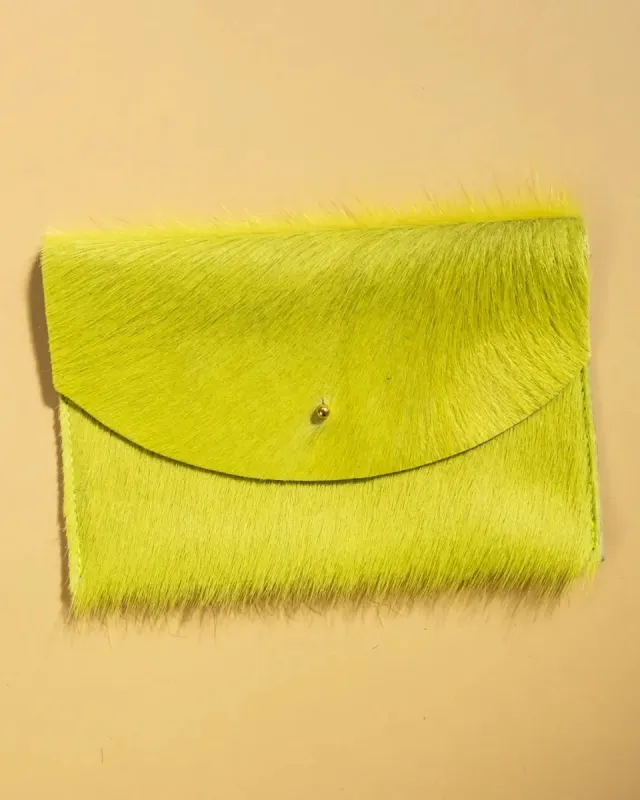 Envelope Pouch - Chartreuse Hair On Hide sold by Nooworks