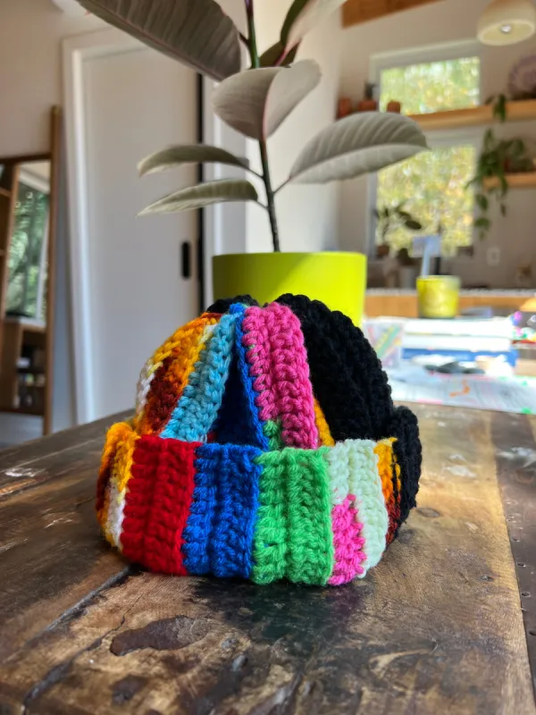 Bev Made Two-Tone Scrap Beanie sold by Nooworks