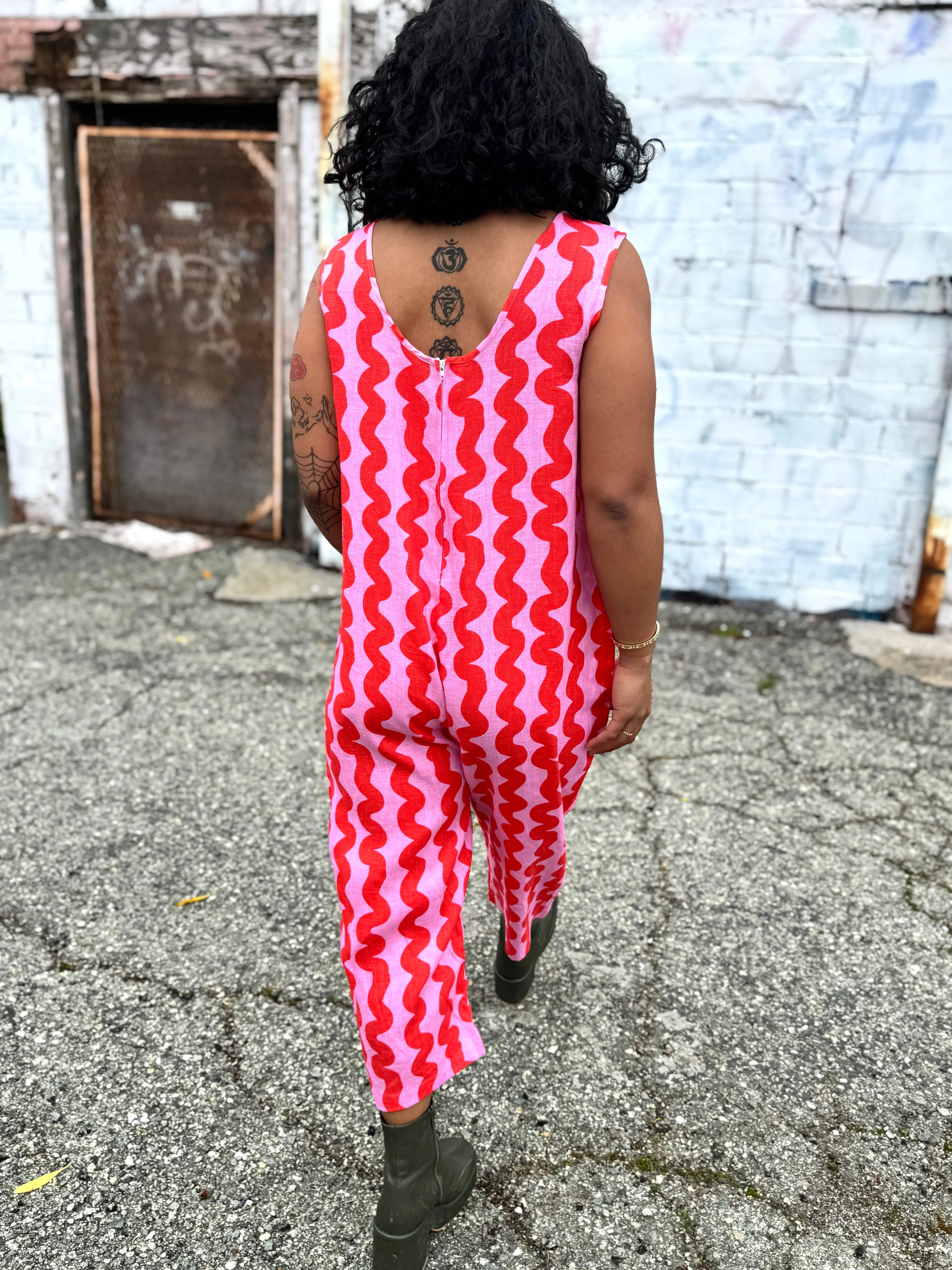 Linen Garden Suit Pink Squiggle sold by Nooworks product image thumbnail 5