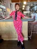 Twill Coveralls Pink Squiggle sold by Nooworks