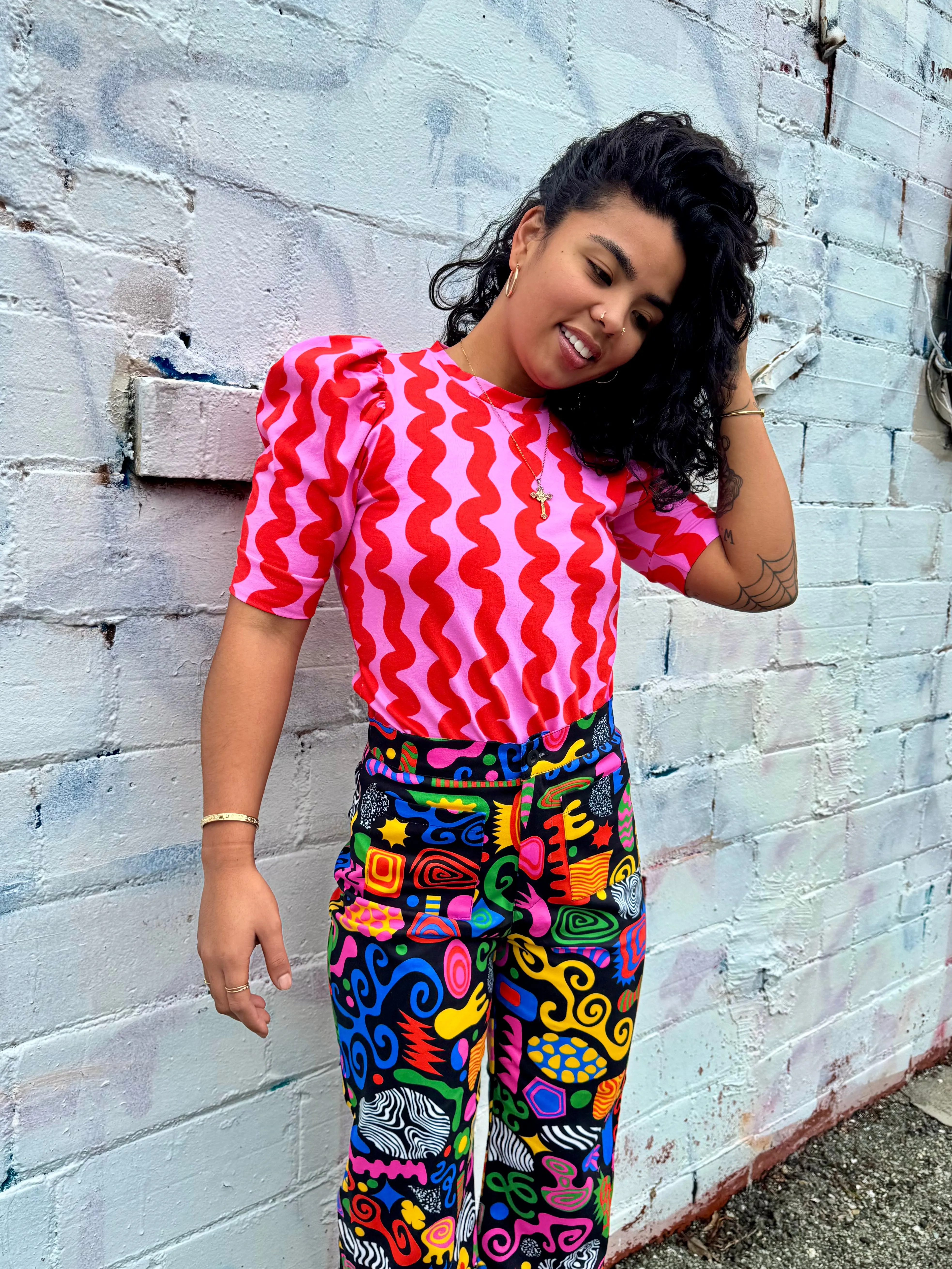 Puff Top Pink Squiggle sold by Nooworks product image thumbnail 5