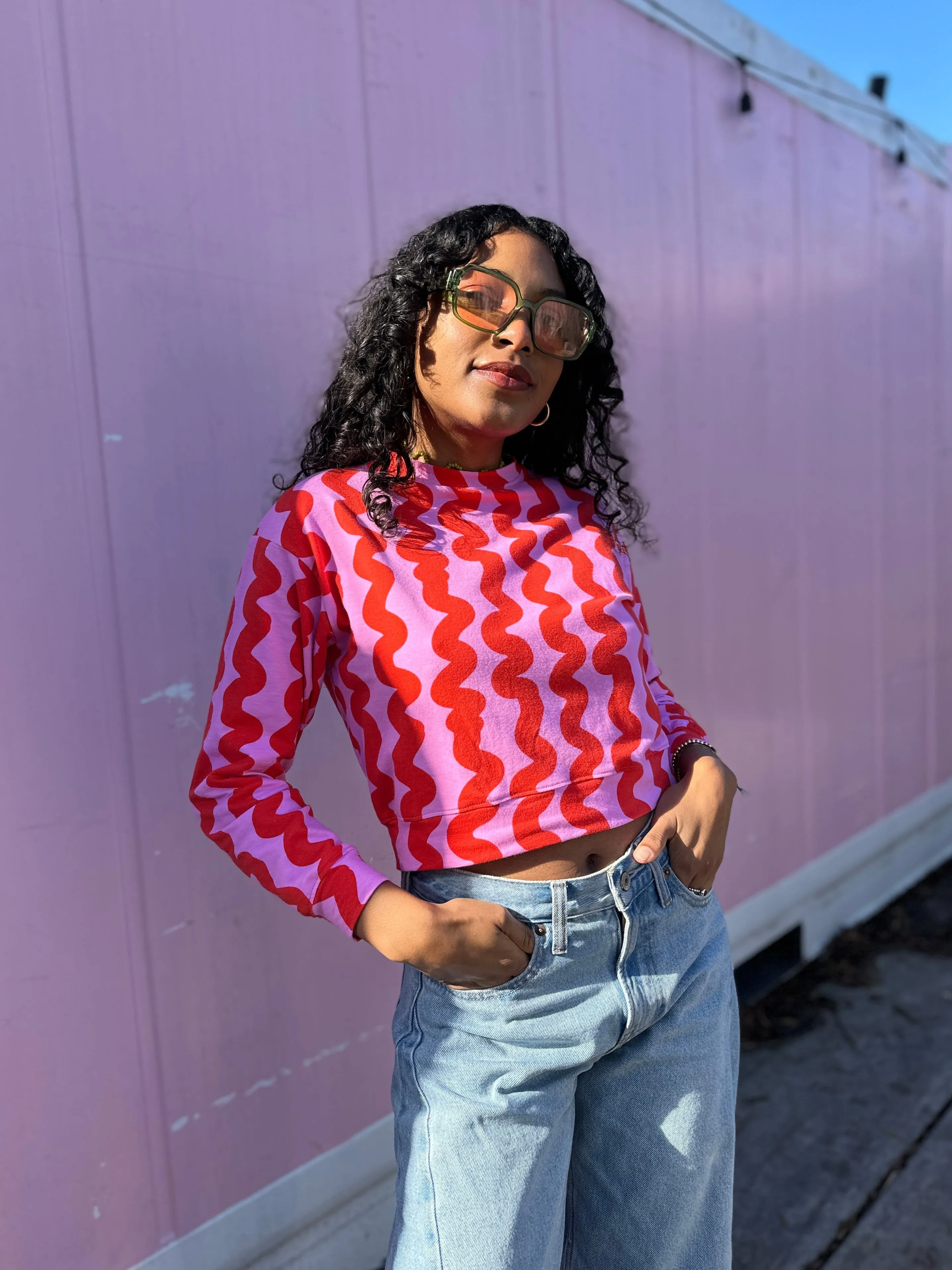 Track Top Pink Squiggle sold by Nooworks