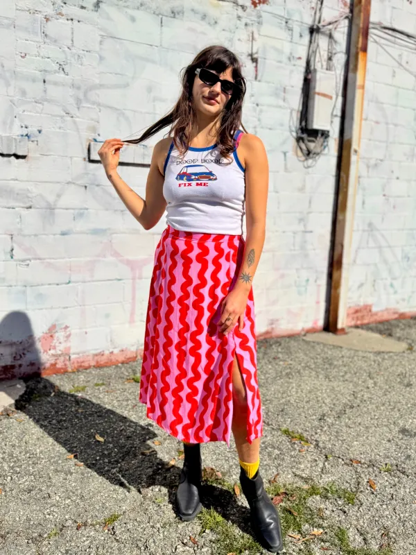 Slip Skirt Pink Squiggle sold by Nooworks
