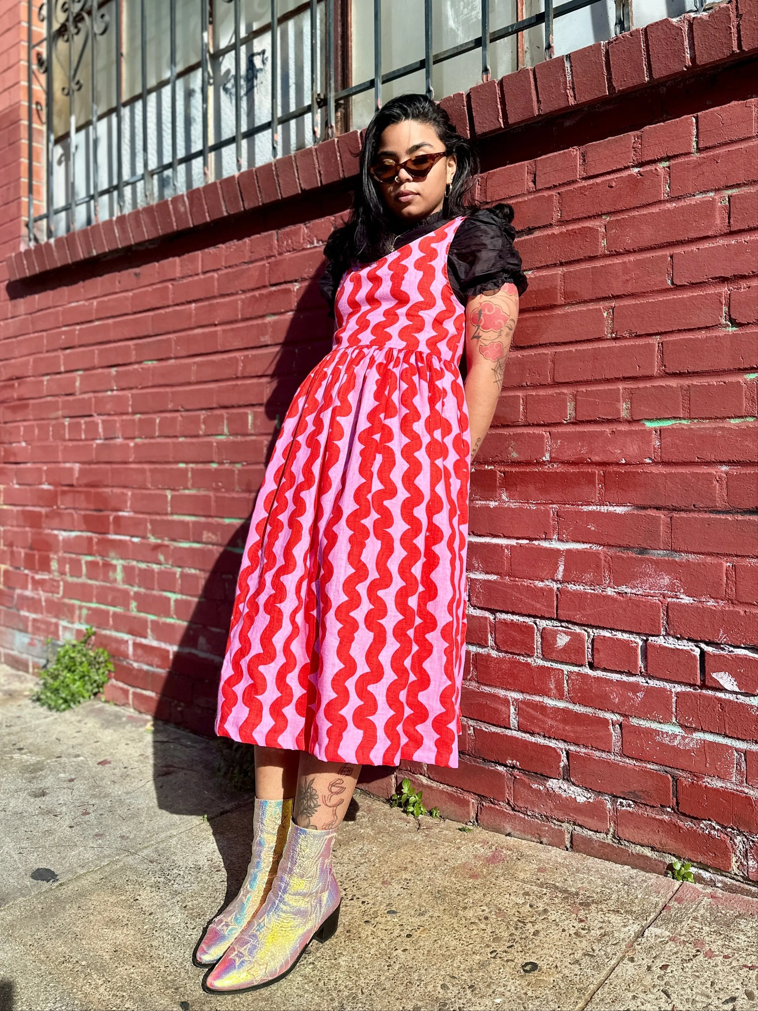 Linen Naomi Pink Squiggle sold by Nooworks