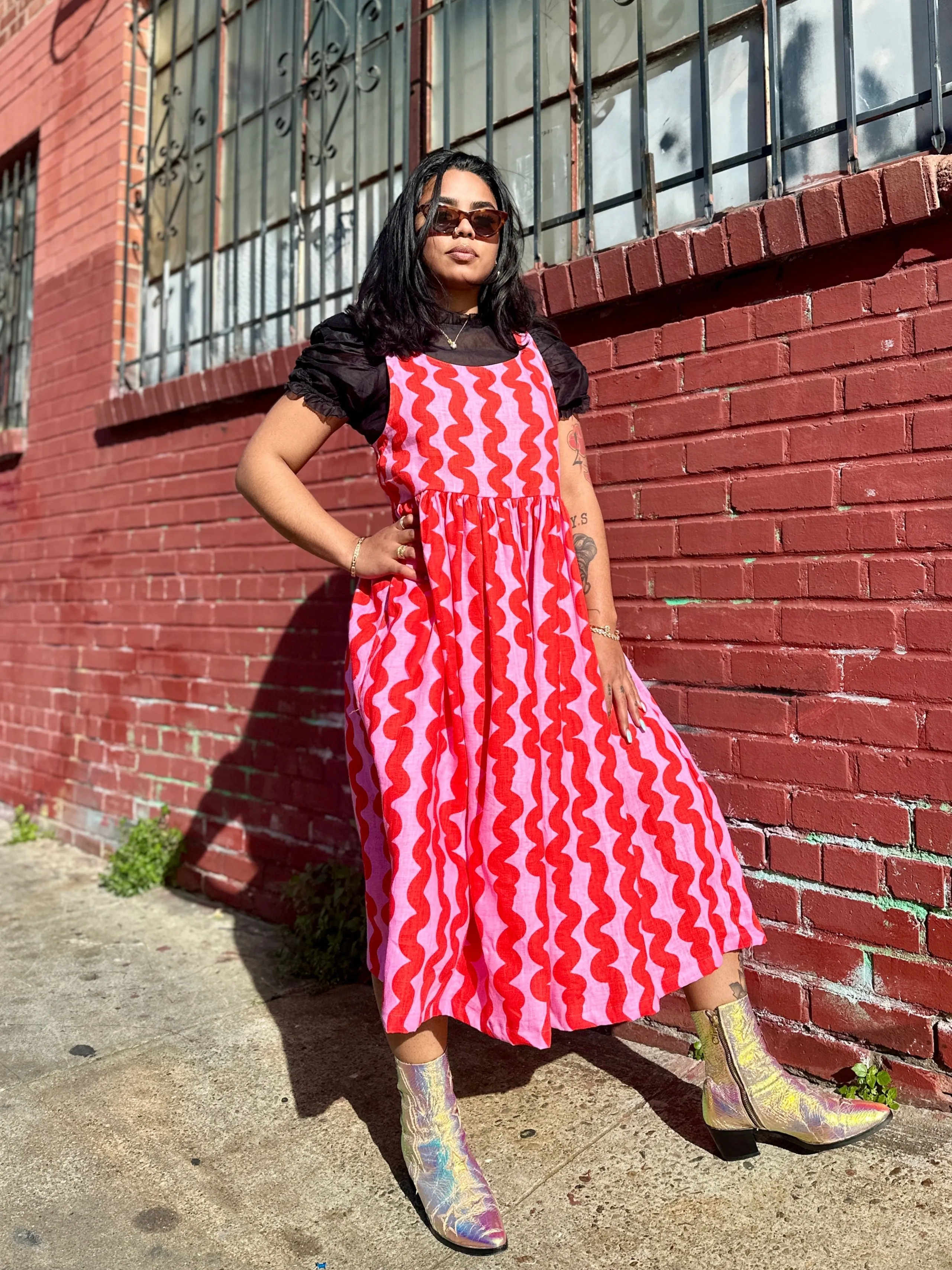 Linen Naomi Pink Squiggle sold by Nooworks product image thumbnail 3