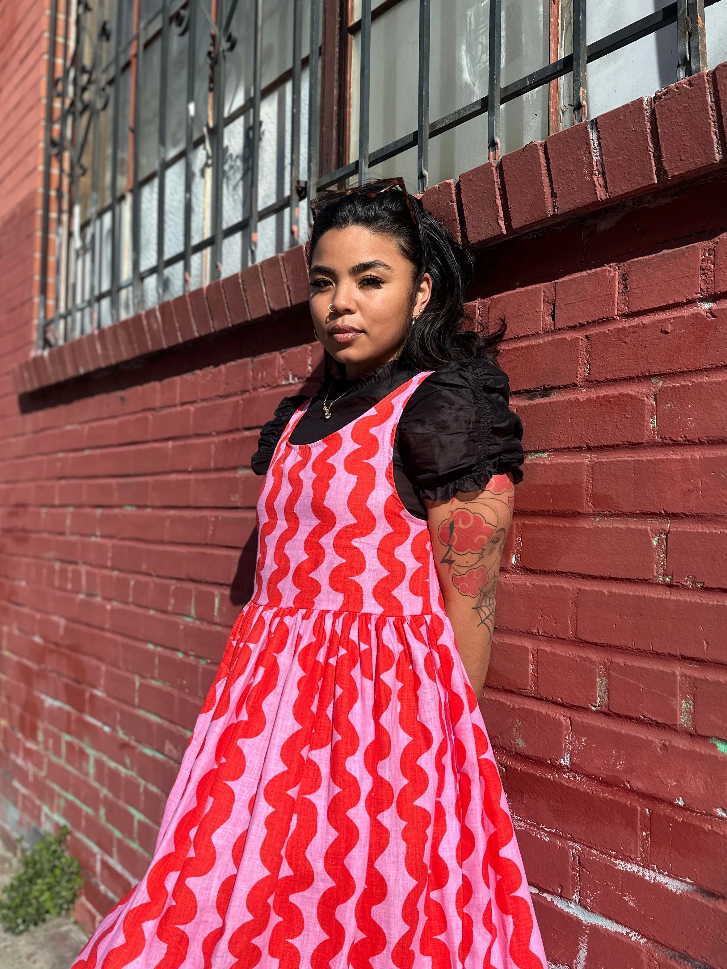 Linen Naomi Pink Squiggle sold by Nooworks product image thumbnail 2