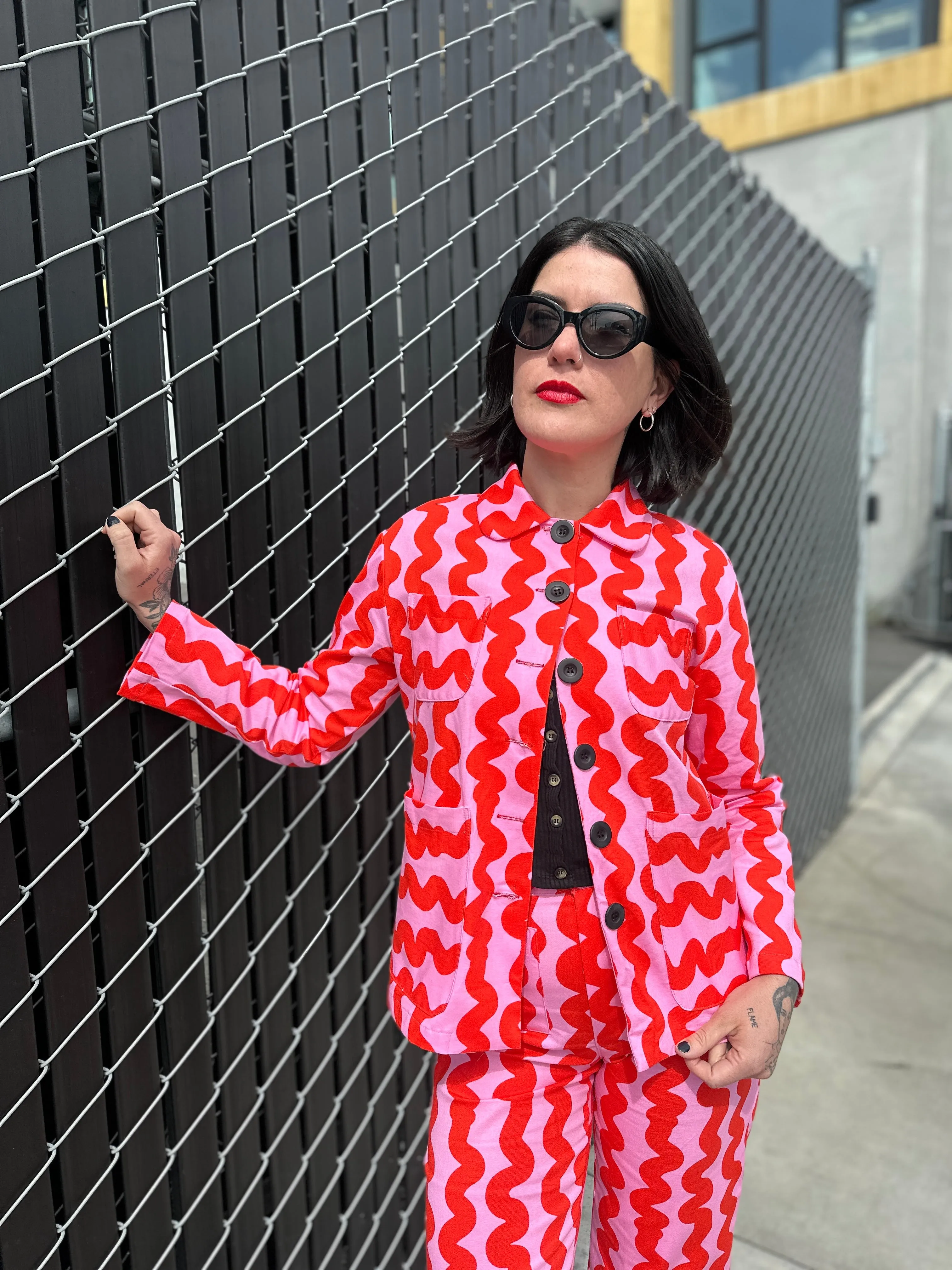 Chore Coat Pink Squiggle sold by Nooworks product image thumbnail 5