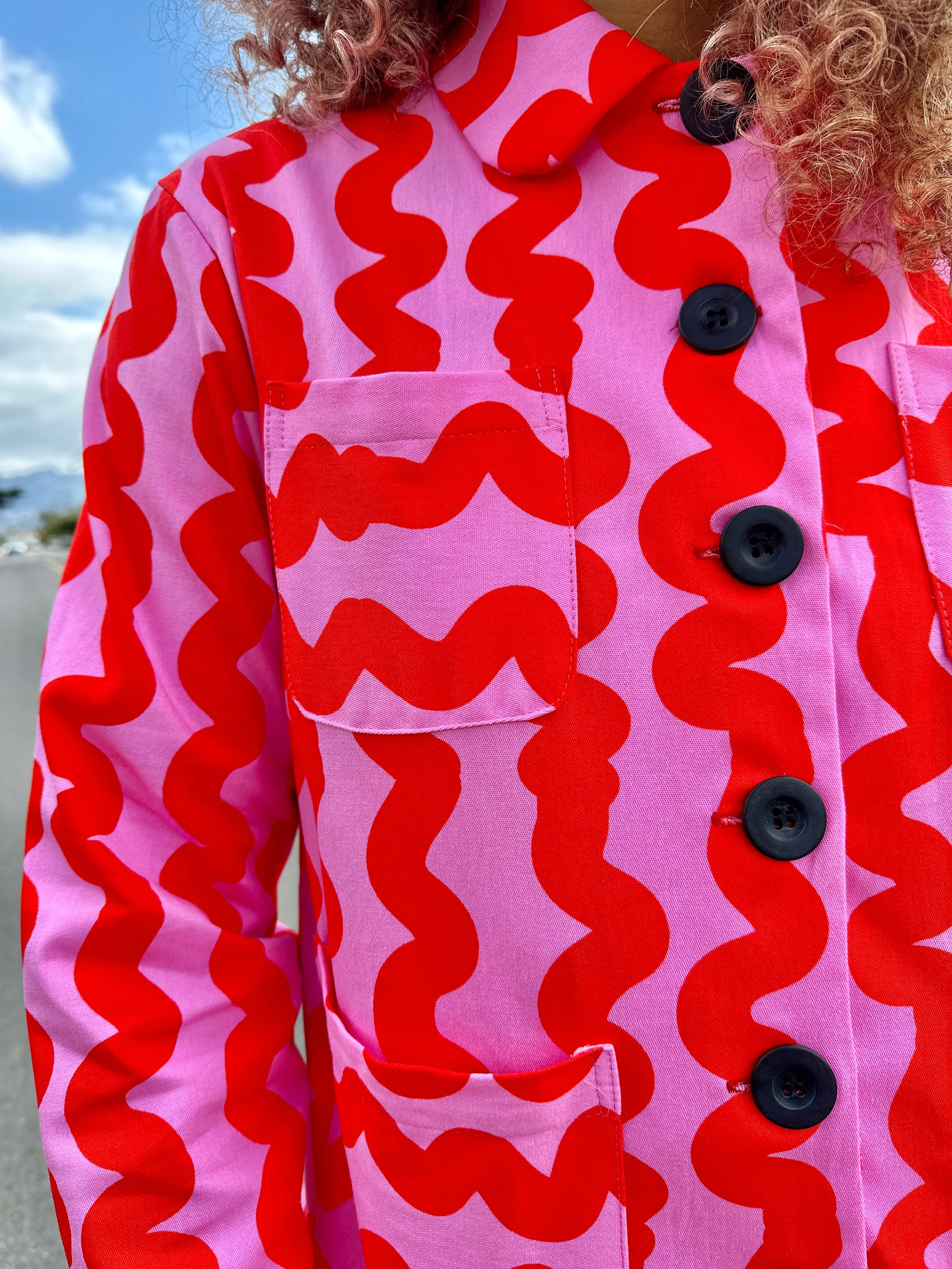 Chore Coat Pink Squiggle sold by Nooworks product image thumbnail 3