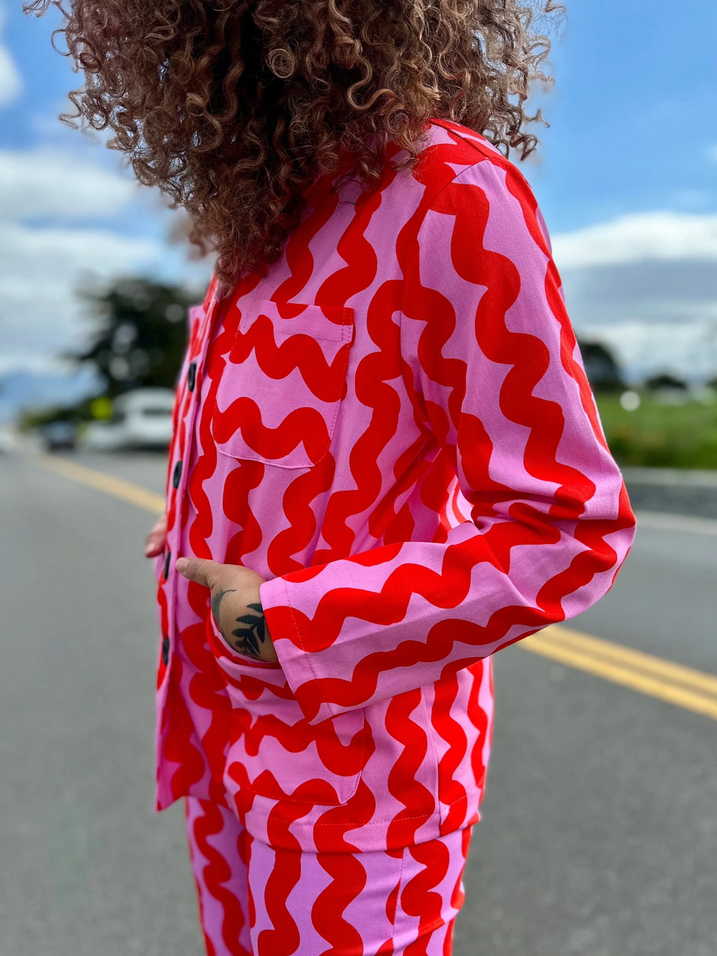 Chore Coat Pink Squiggle sold by Nooworks product image thumbnail 4