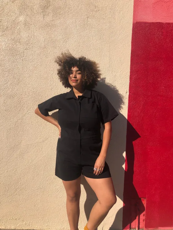 Shortalls Black Overdye sold by Nooworks