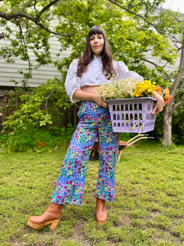 Linen Catalina Pant Super Bloom sold by Nooworks