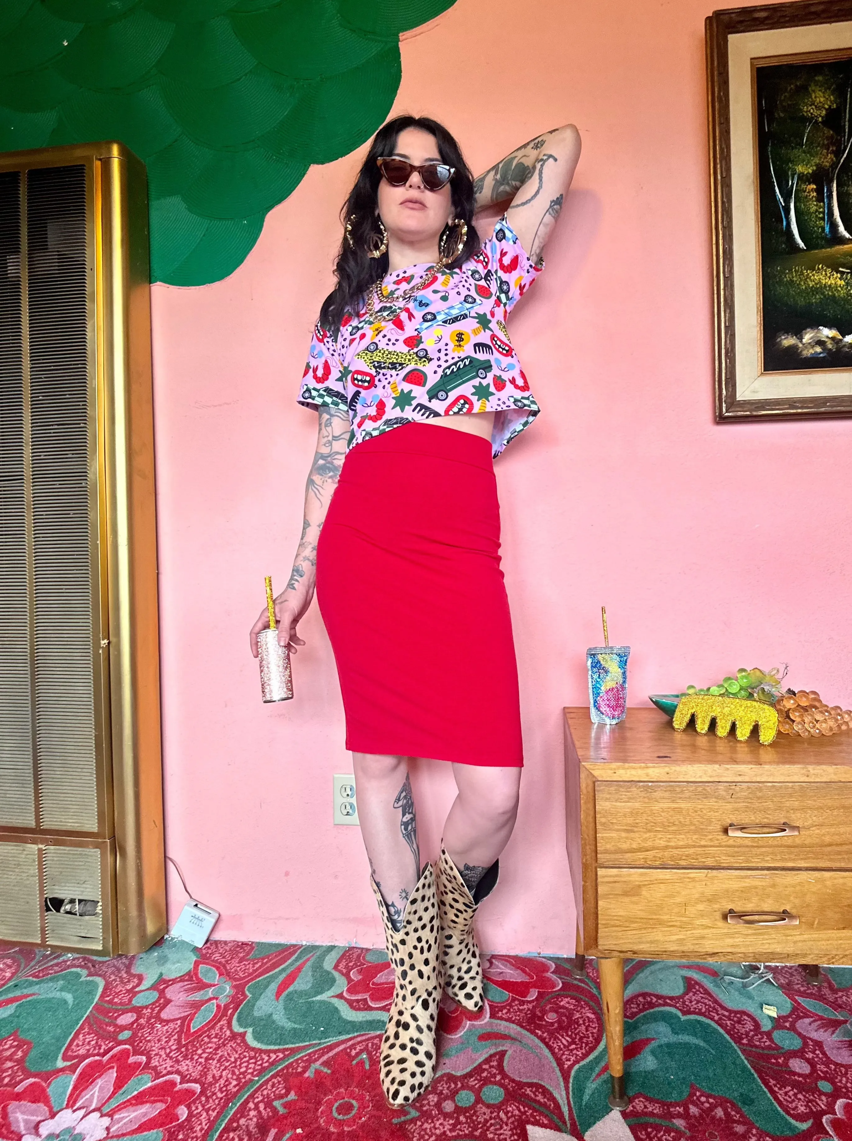 Wiggle Skirt Tomato Red sold by Nooworks