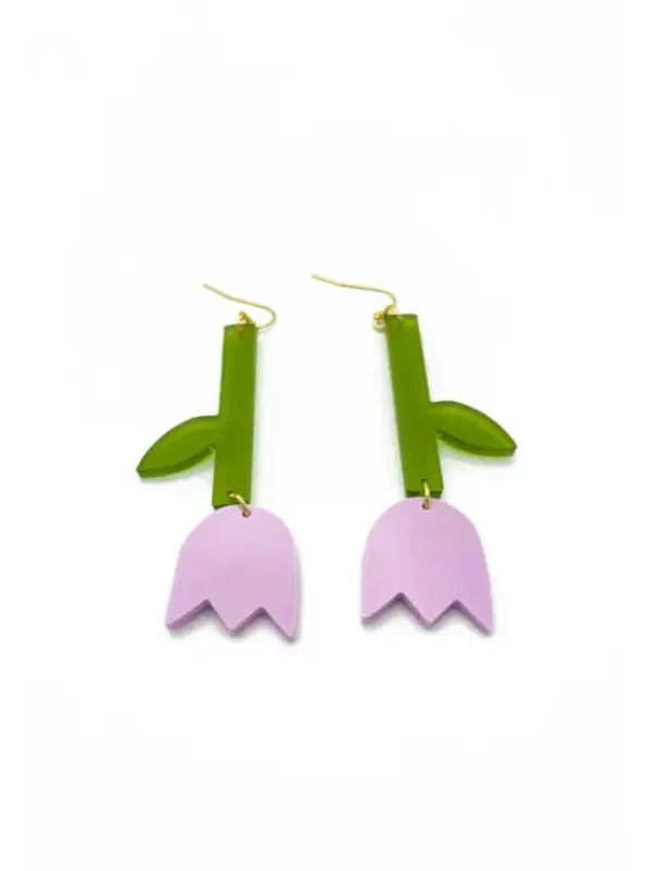 Tulip Earrings - Pastel Lilac sold by Nooworks