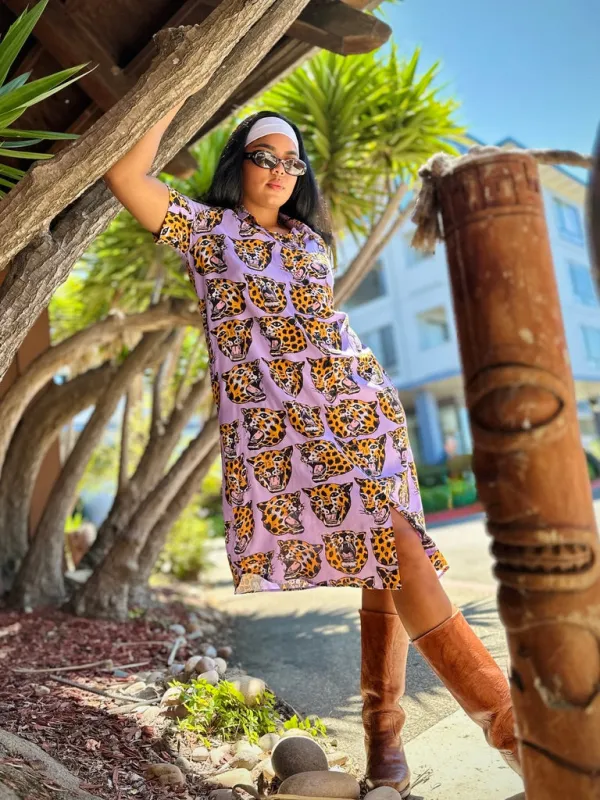 The River Dress Cheetah Head sold by Nooworks