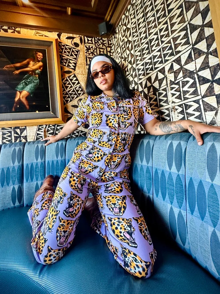 Twill Coveralls Cheetah Head sold by Nooworks