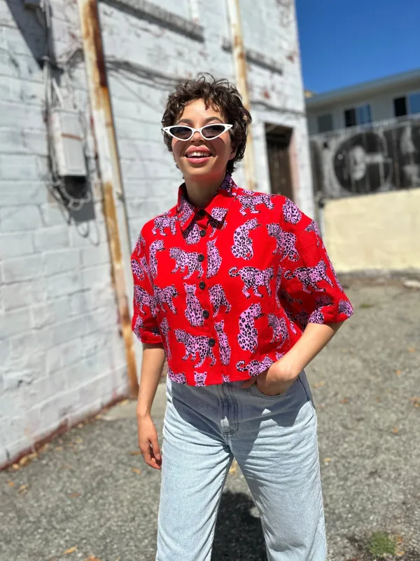 Linen Olivia Top Sondler Cat sold by Nooworks