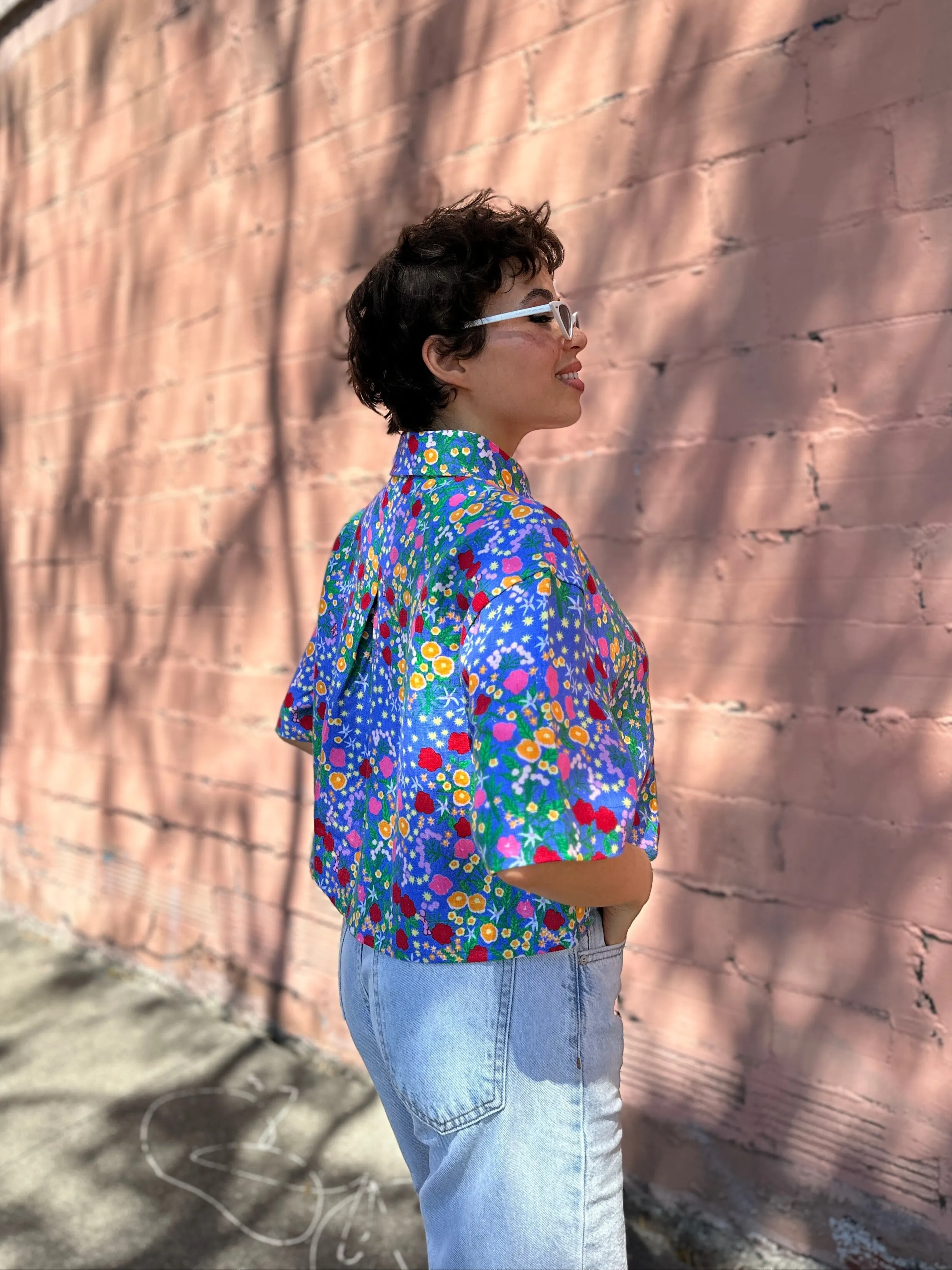 Linen Olivia Top Super Bloom sold by Nooworks product image thumbnail 4