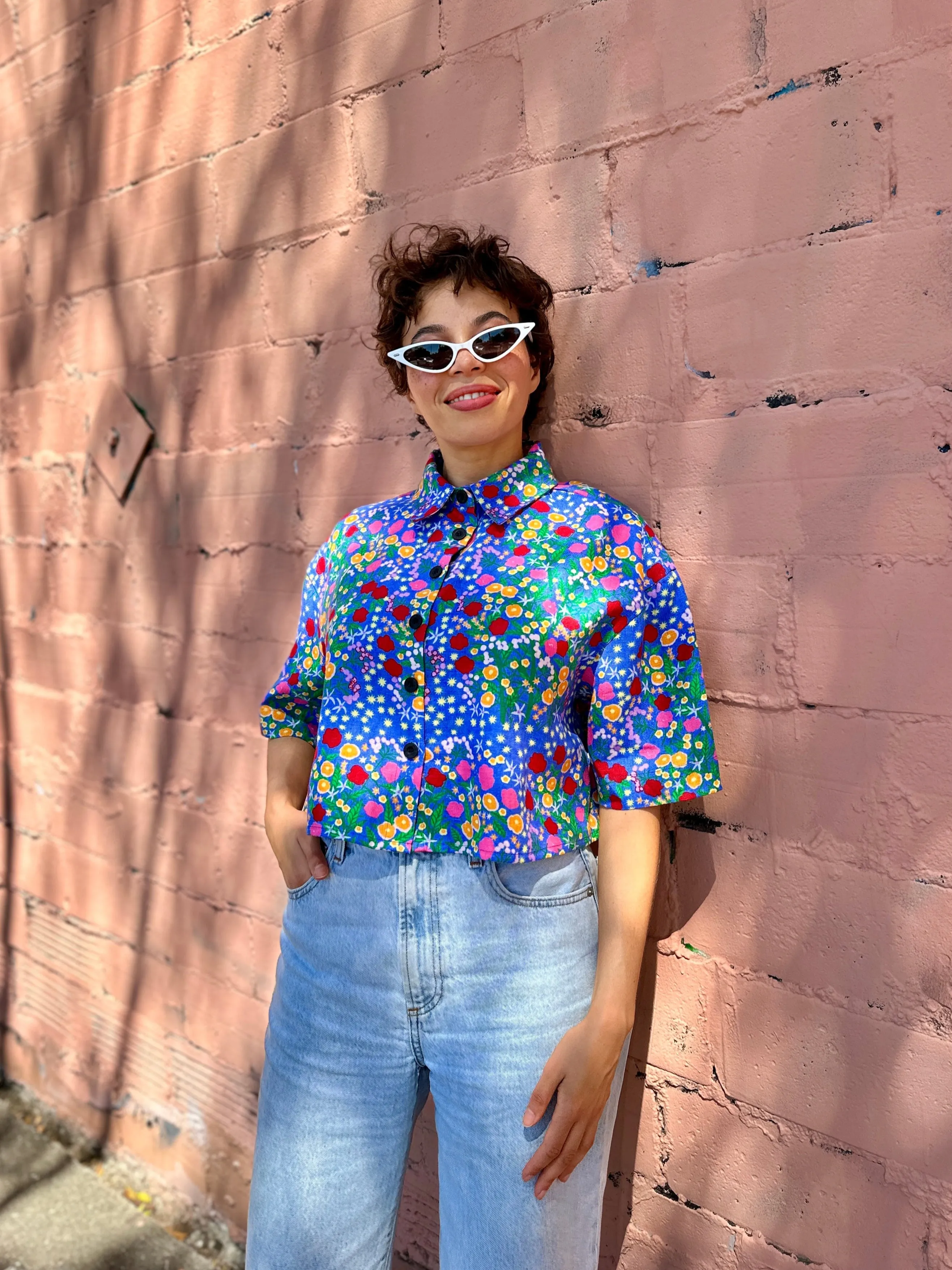 Linen Olivia Top Super Bloom sold by Nooworks product image thumbnail 2