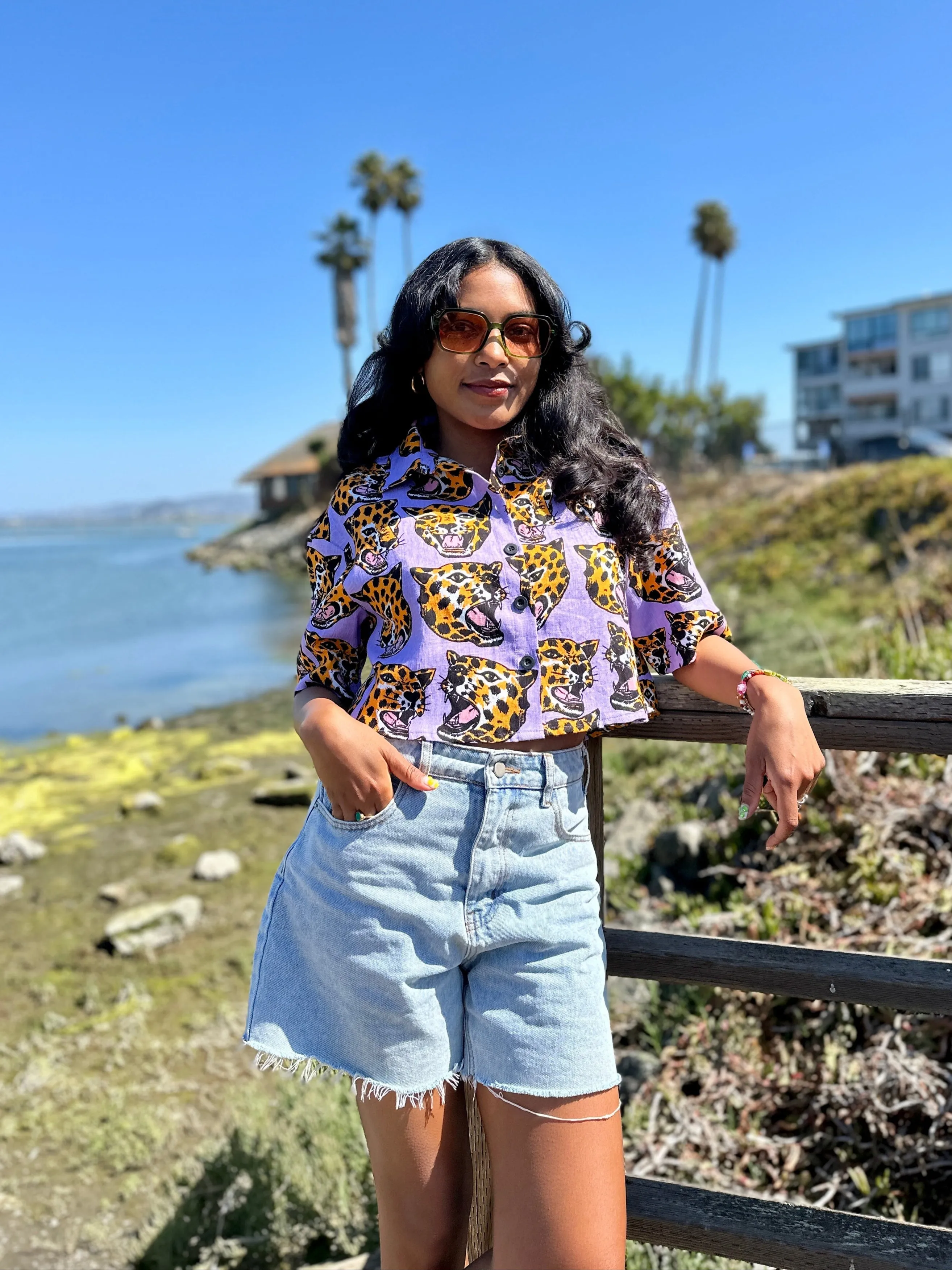 Linen Olivia Top Cheetah Head sold by Nooworks product image thumbnail 2