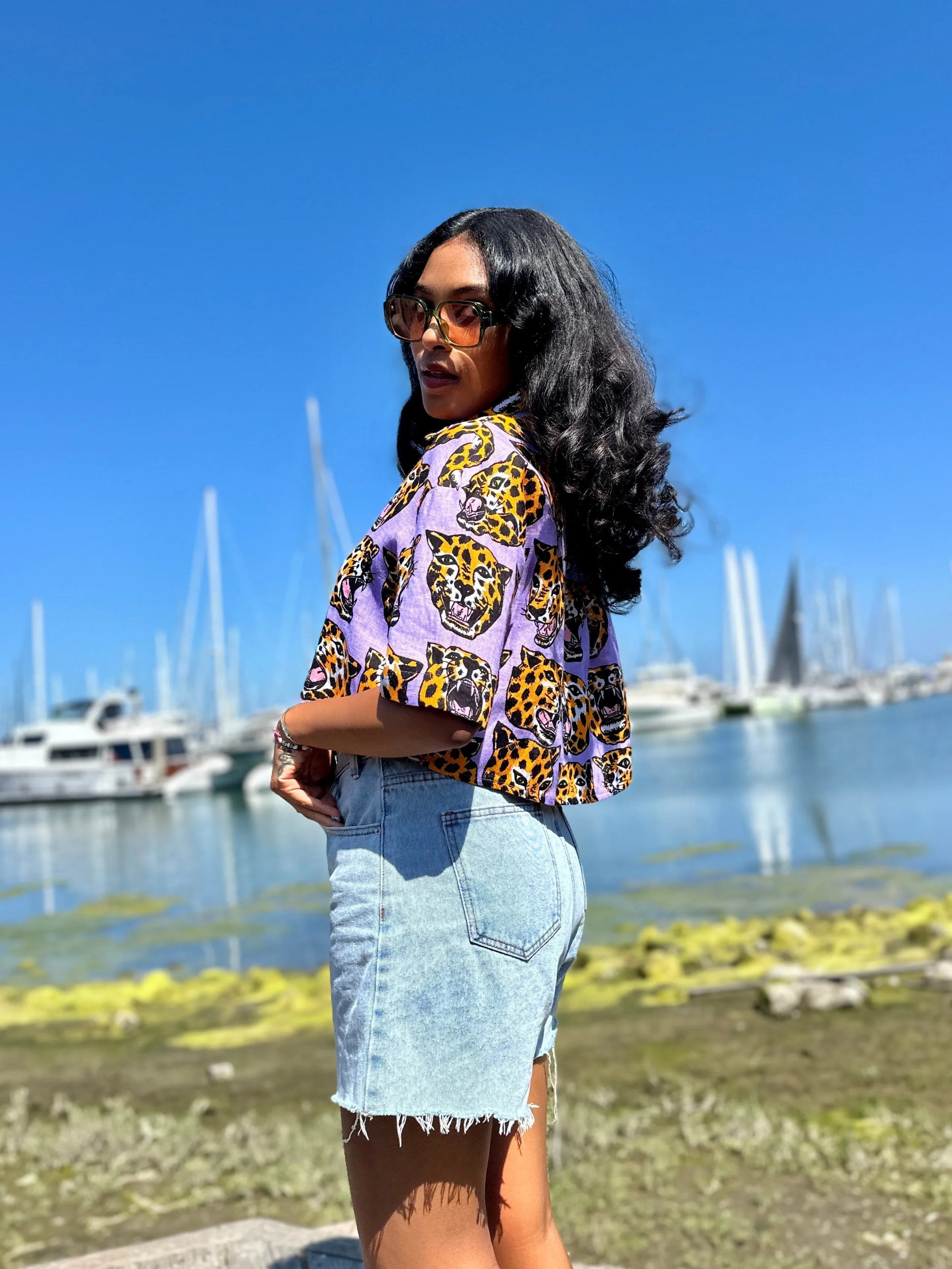 Linen Olivia Top Cheetah Head sold by Nooworks product image thumbnail 3