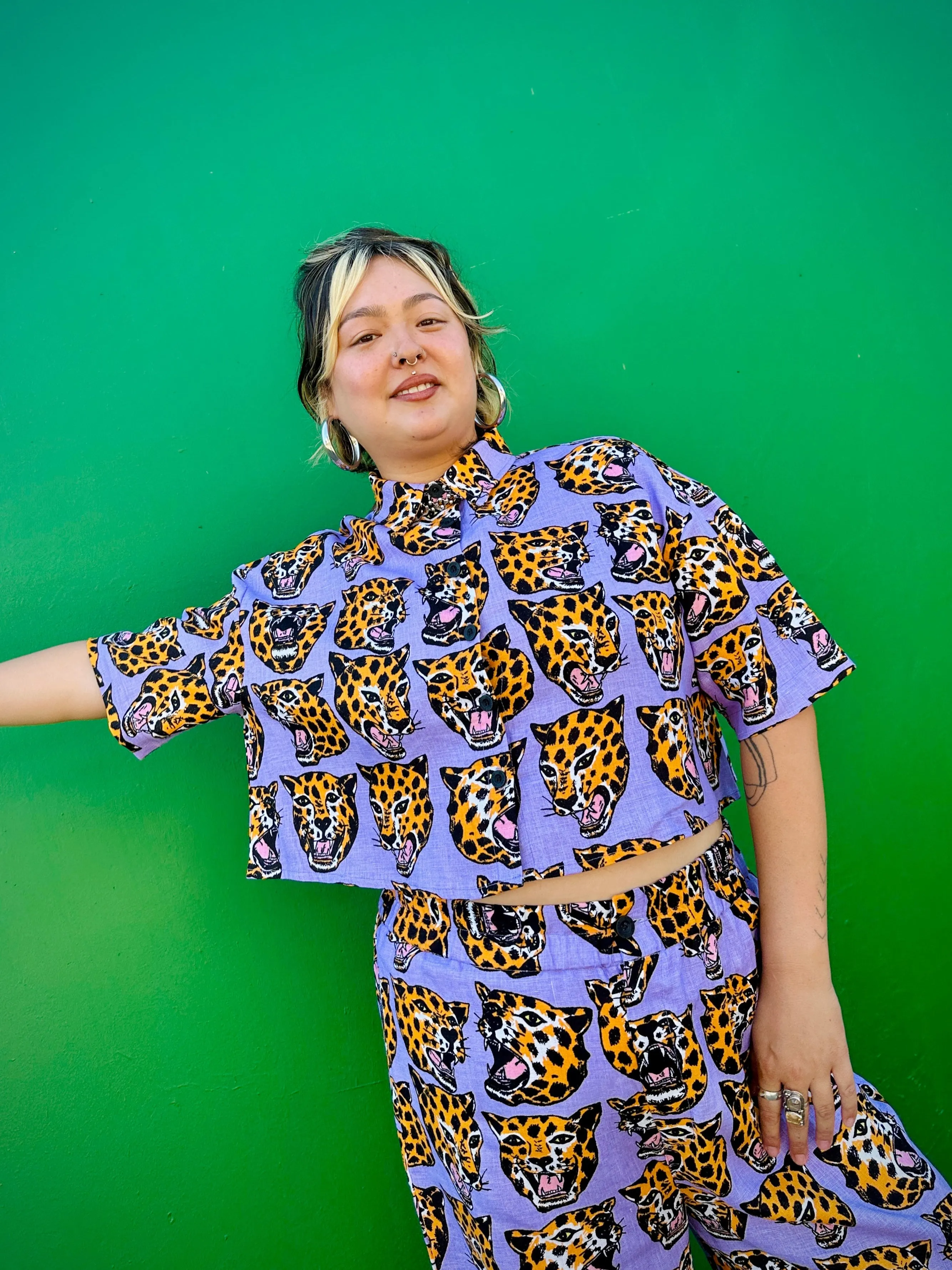 Linen Olivia Top Cheetah Head sold by Nooworks product image thumbnail 4