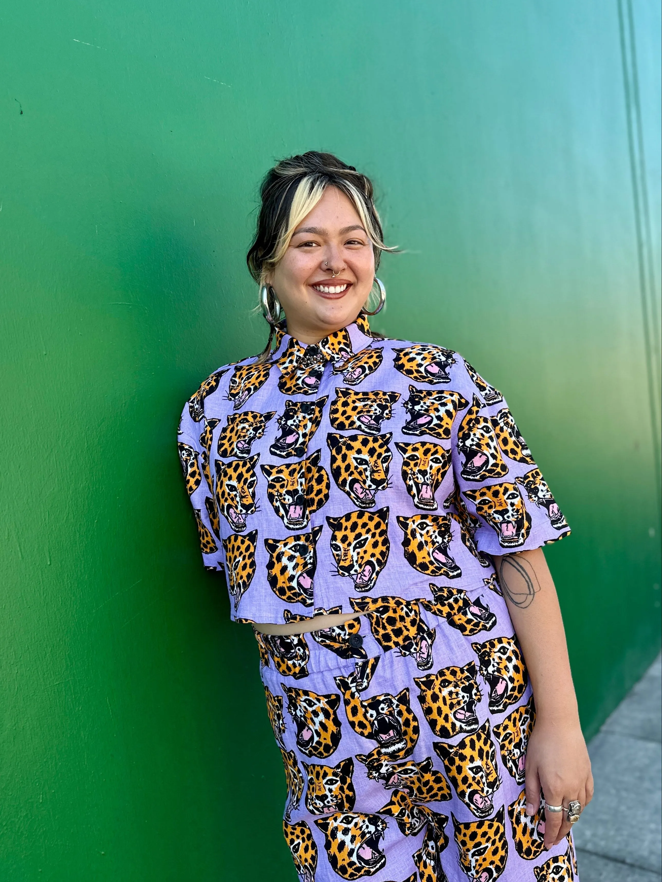 Linen Olivia Top Cheetah Head sold by Nooworks product image thumbnail 5