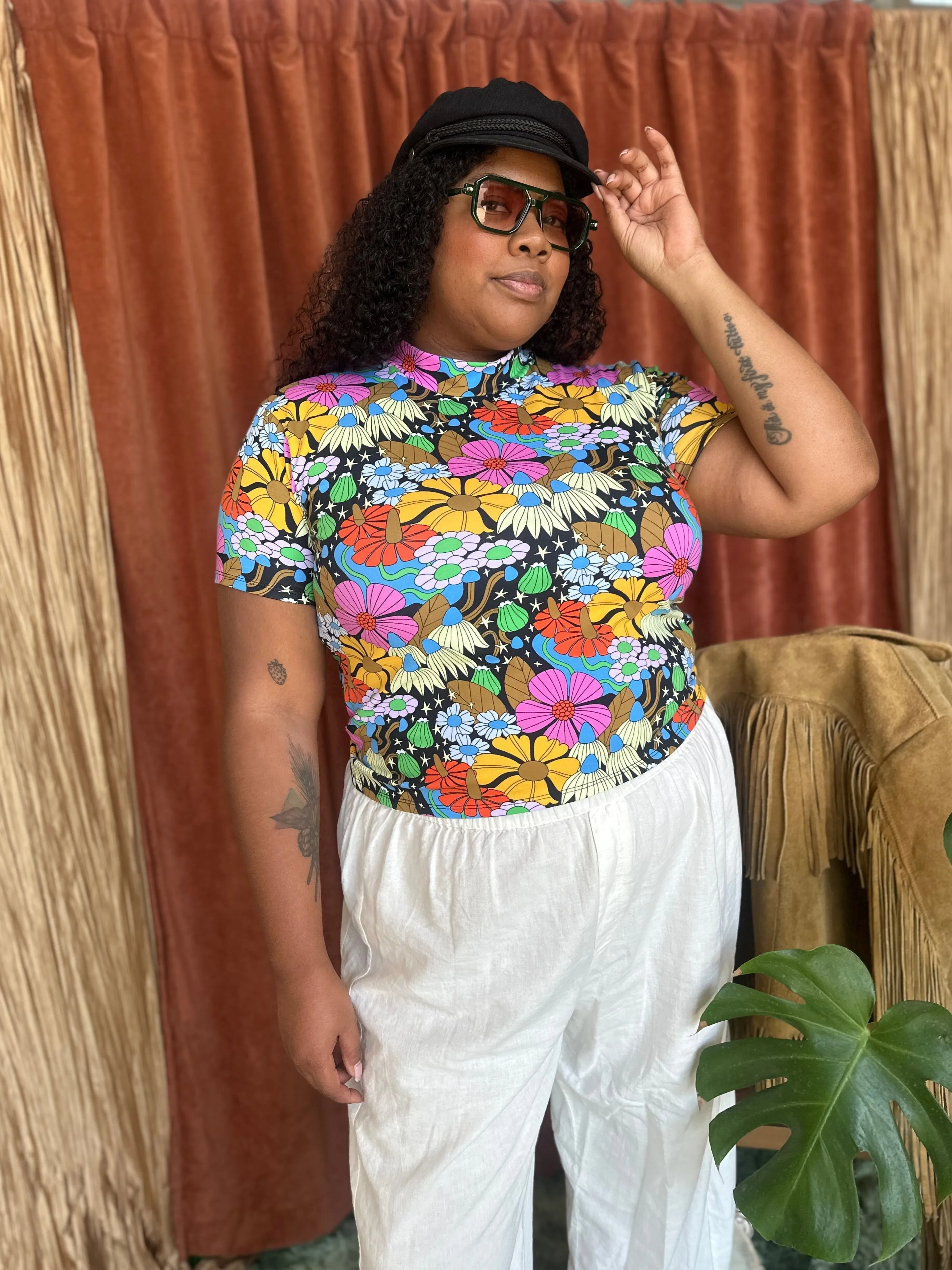 Mock Neck Cosmic Floral sold by Nooworks product image thumbnail 4