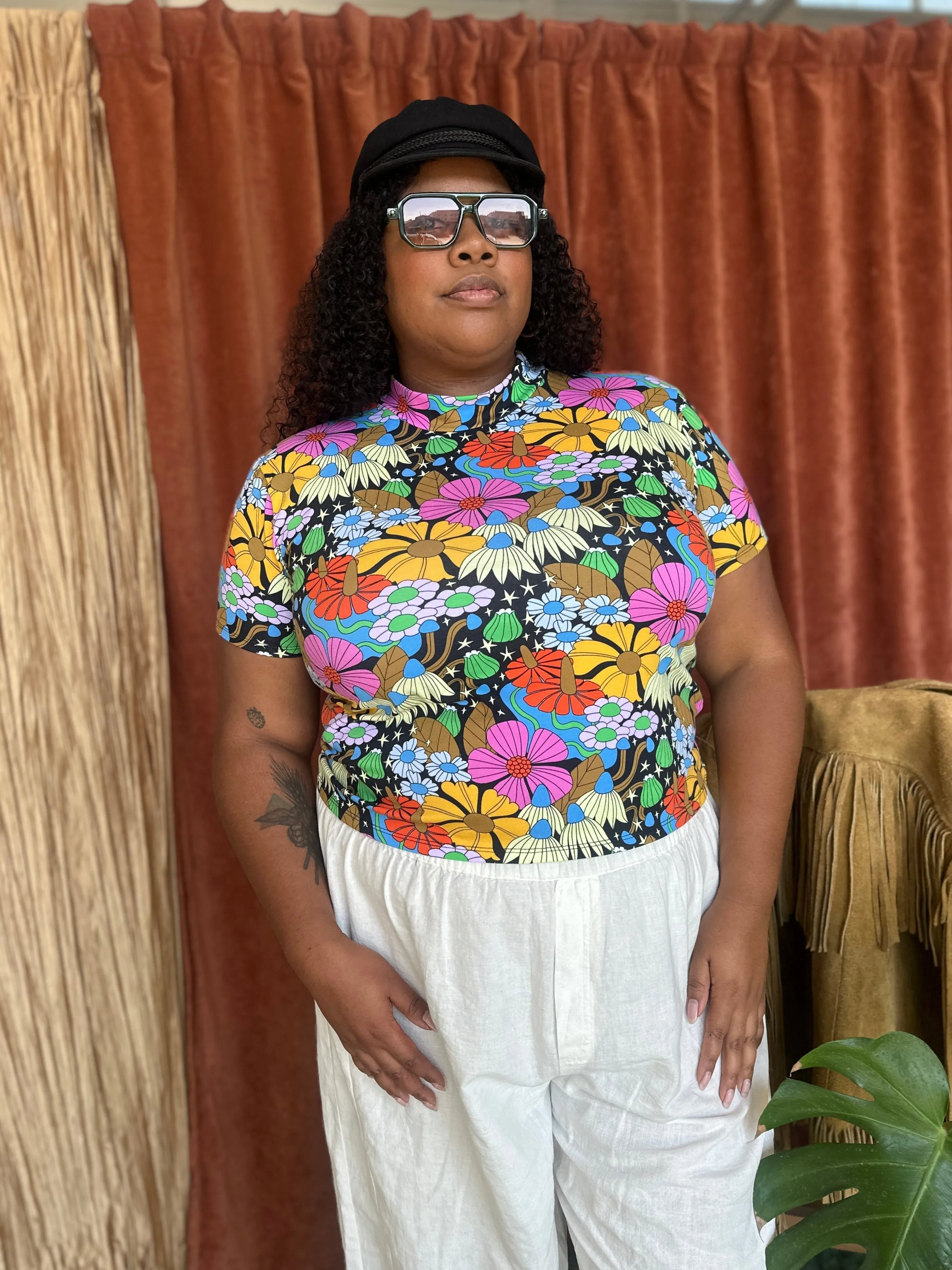 Mock Neck Cosmic Floral sold by Nooworks product image thumbnail 5