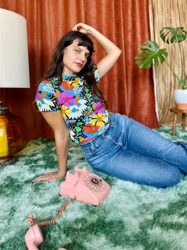 Mock Neck Cosmic Floral sold by Nooworks