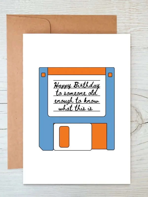 Floppy Disk Birthday Card sold by Nooworks