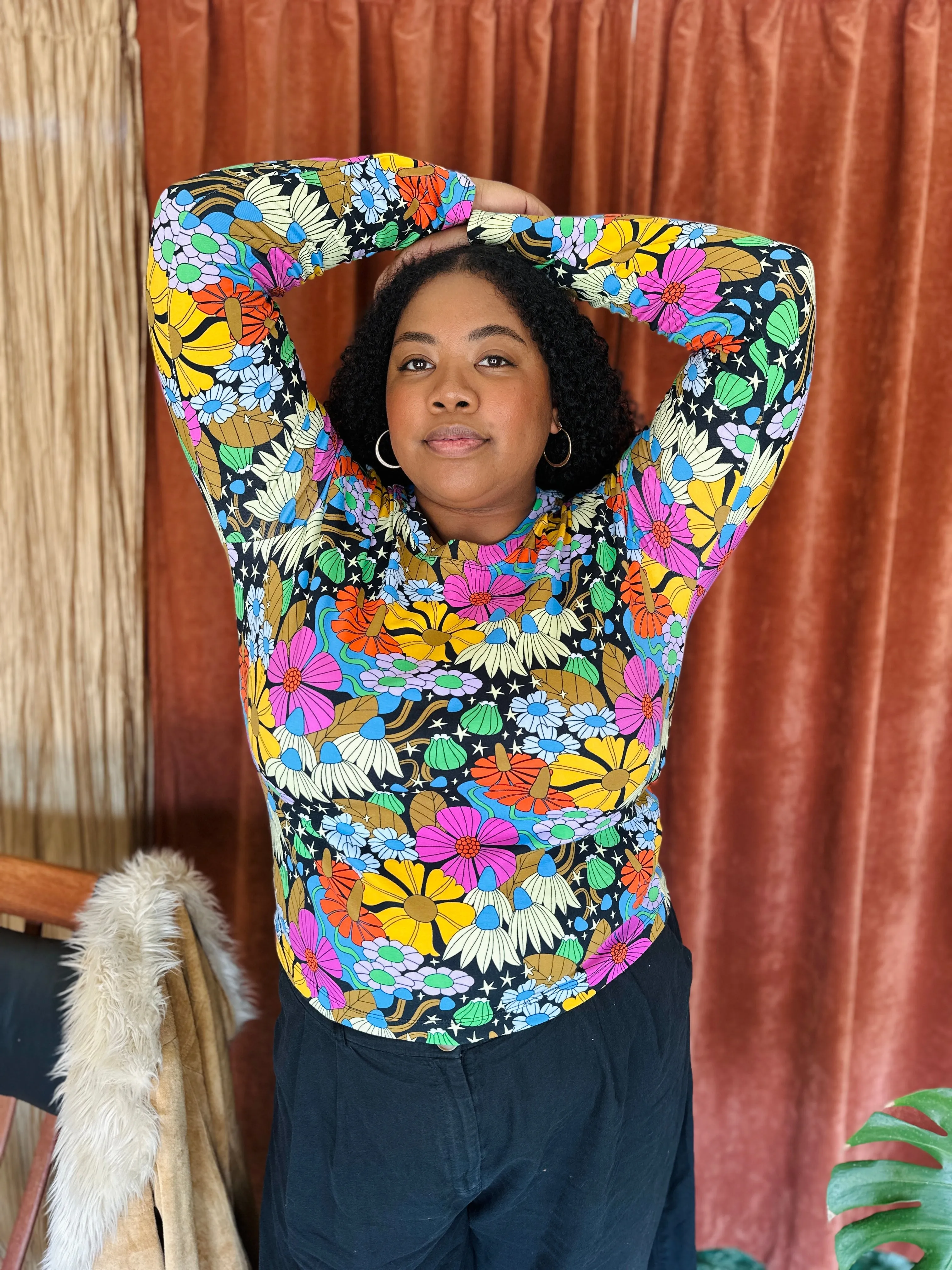 Long Sleeve Tee Cosmic Floral sold by Nooworks product image thumbnail 2