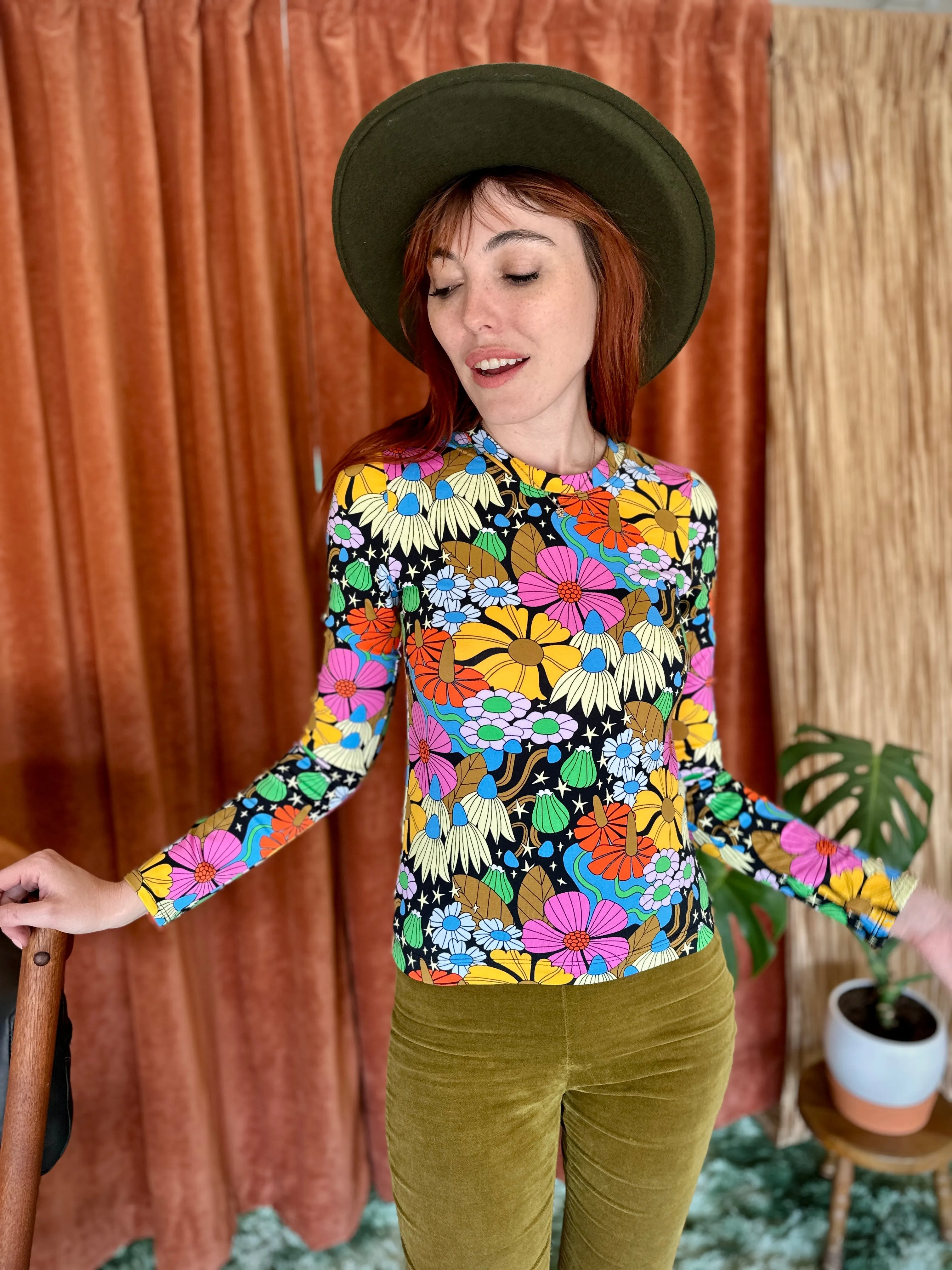 Long Sleeve Tee Cosmic Floral sold by Nooworks product image thumbnail 5