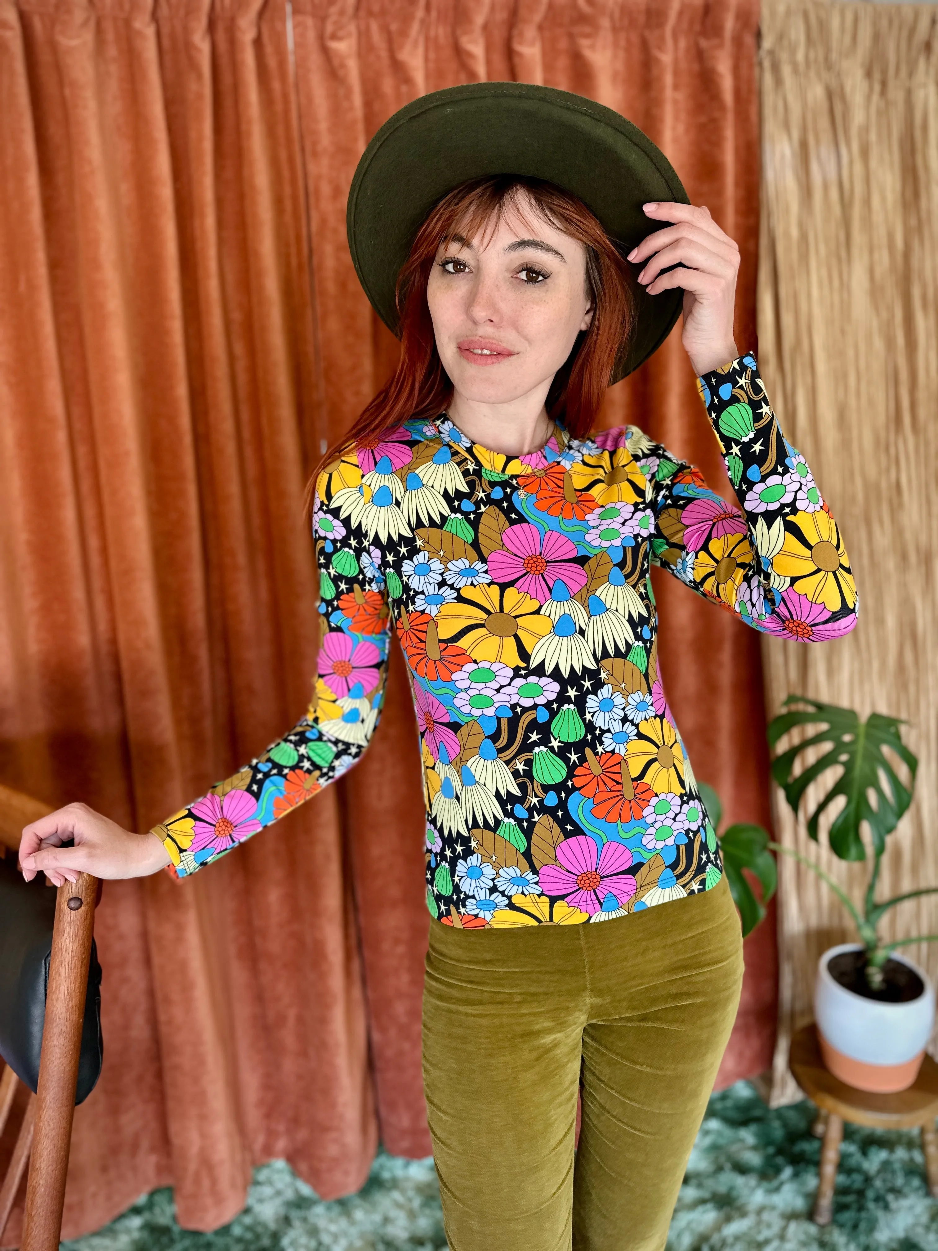 Long Sleeve Tee Cosmic Floral sold by Nooworks product image thumbnail 4