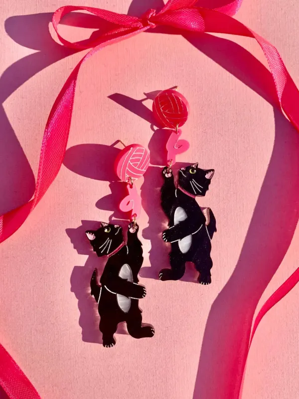 Got To Be Kitten Me Earrings sold by Nooworks