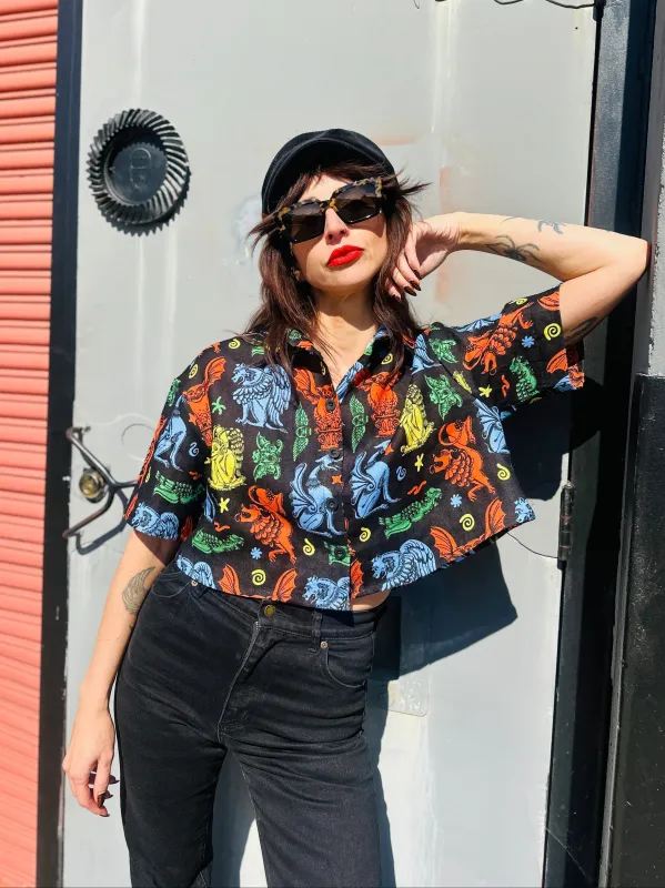 Linen Olivia Top Gargoyles sold by Nooworks