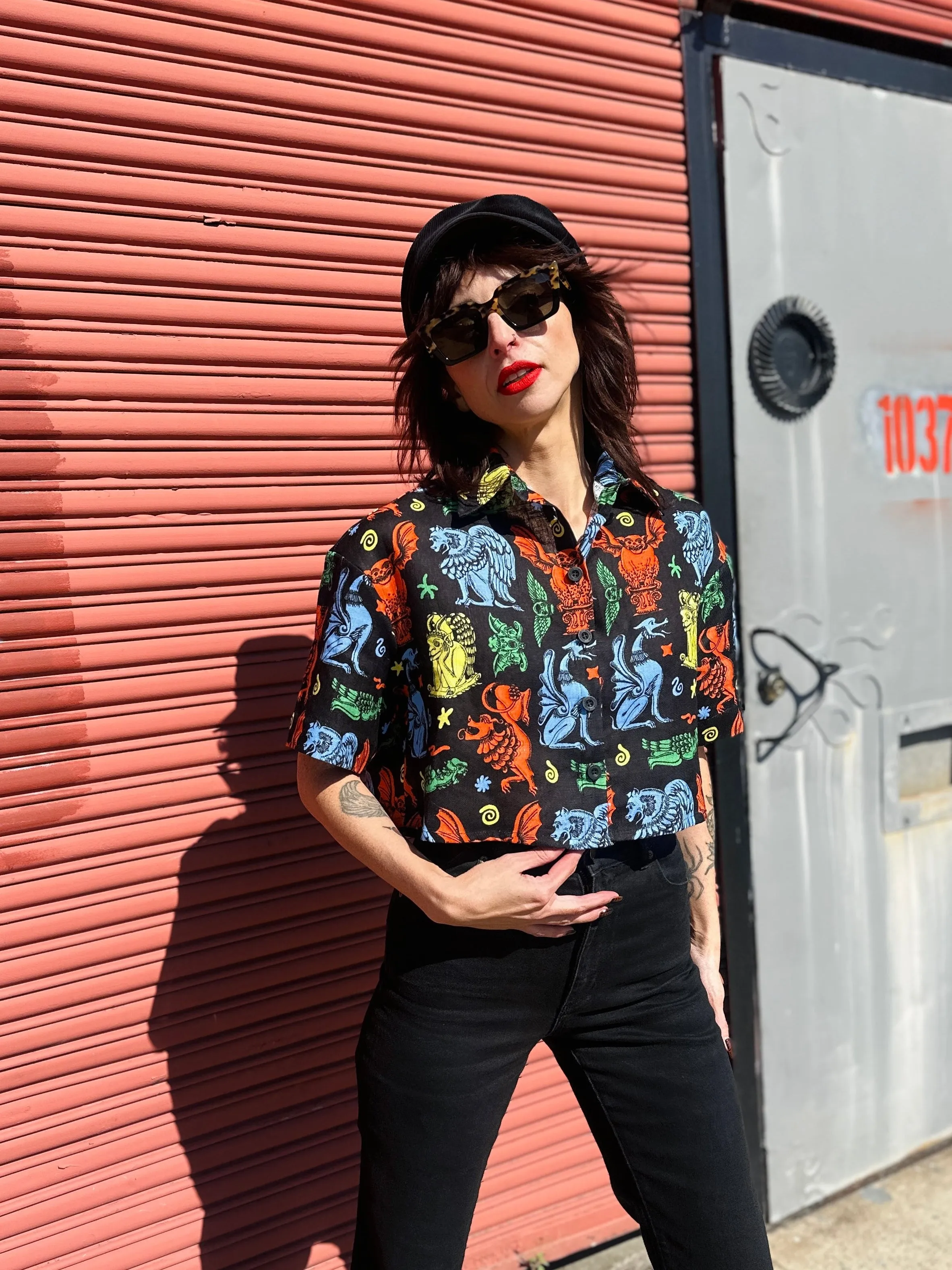 Linen Olivia Top Gargoyles sold by Nooworks product image thumbnail 3