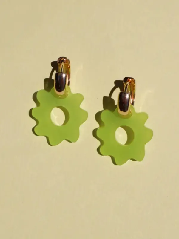 Camellia Hoops - Frosted Lime sold by Nooworks