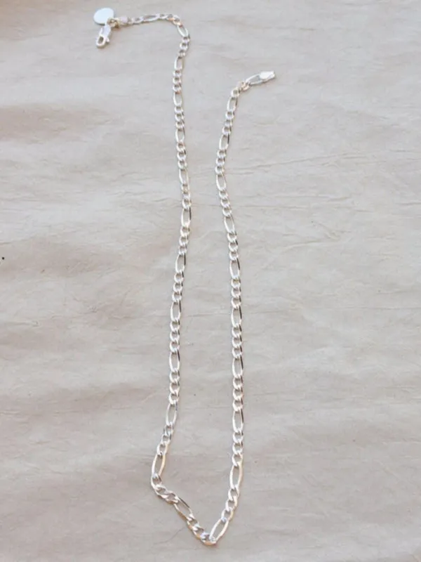 18" Thin Figaro Chain Necklace - Silver sold by Nooworks