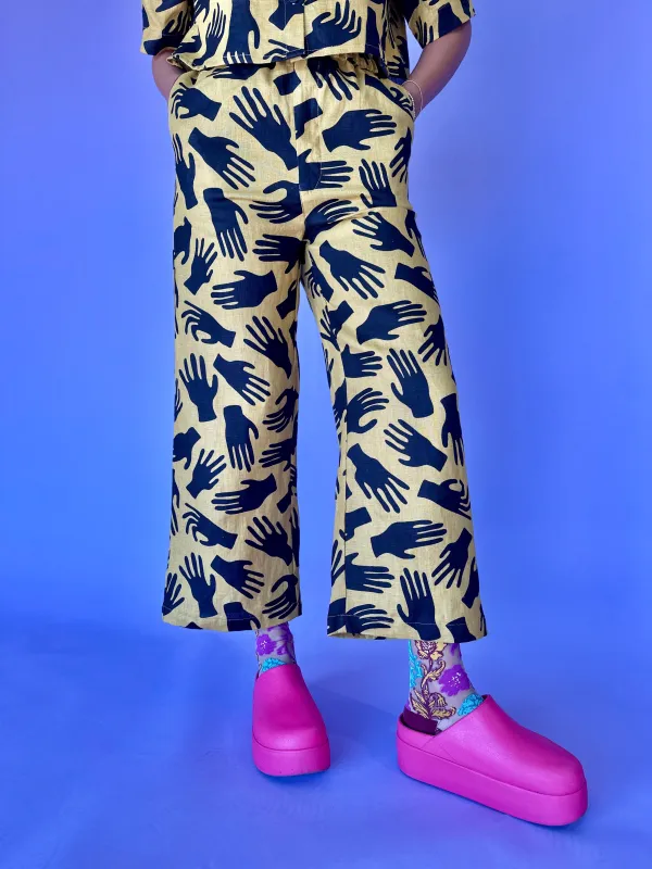 Linen Catalina Pant Hands sold by Nooworks