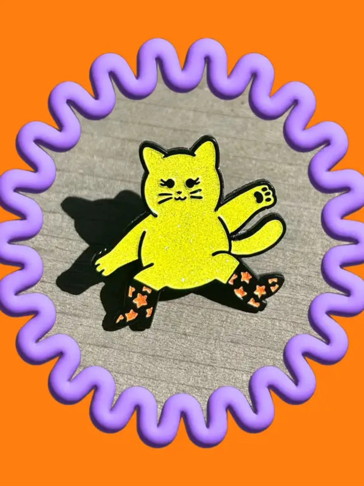 Razzle Dazzle Cat Pin sold by Nooworks product image thumbnail 2