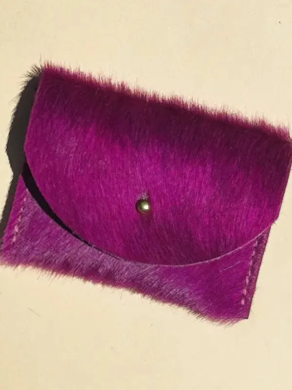 Cardholder - Fuchsia Hair On Hide sold by Nooworks