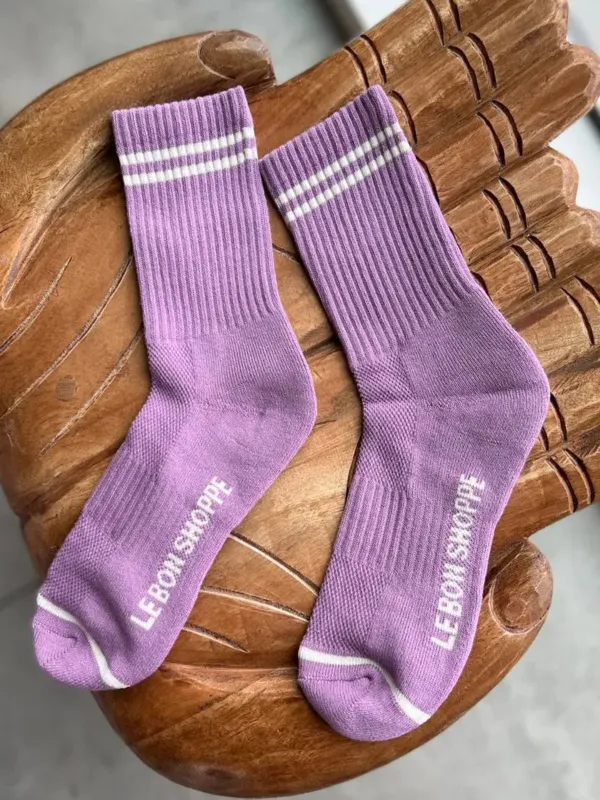 Boyfriend Socks - Grape made by Le Bon Shoppe
