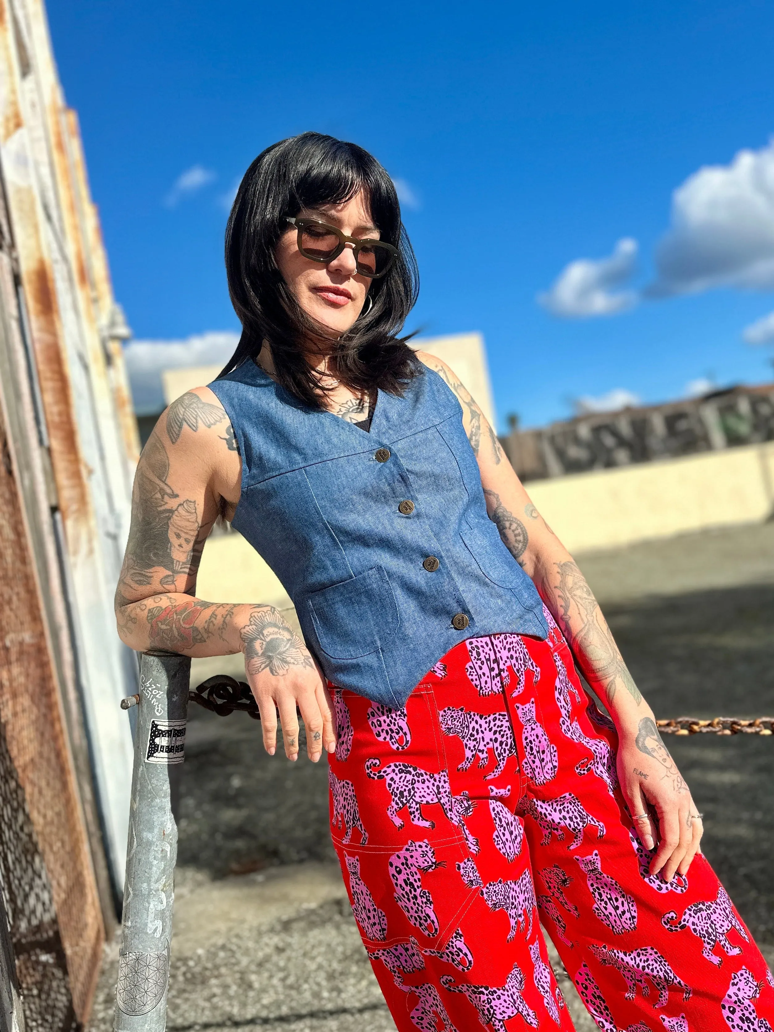 Western Vest Denim sold by Nooworks