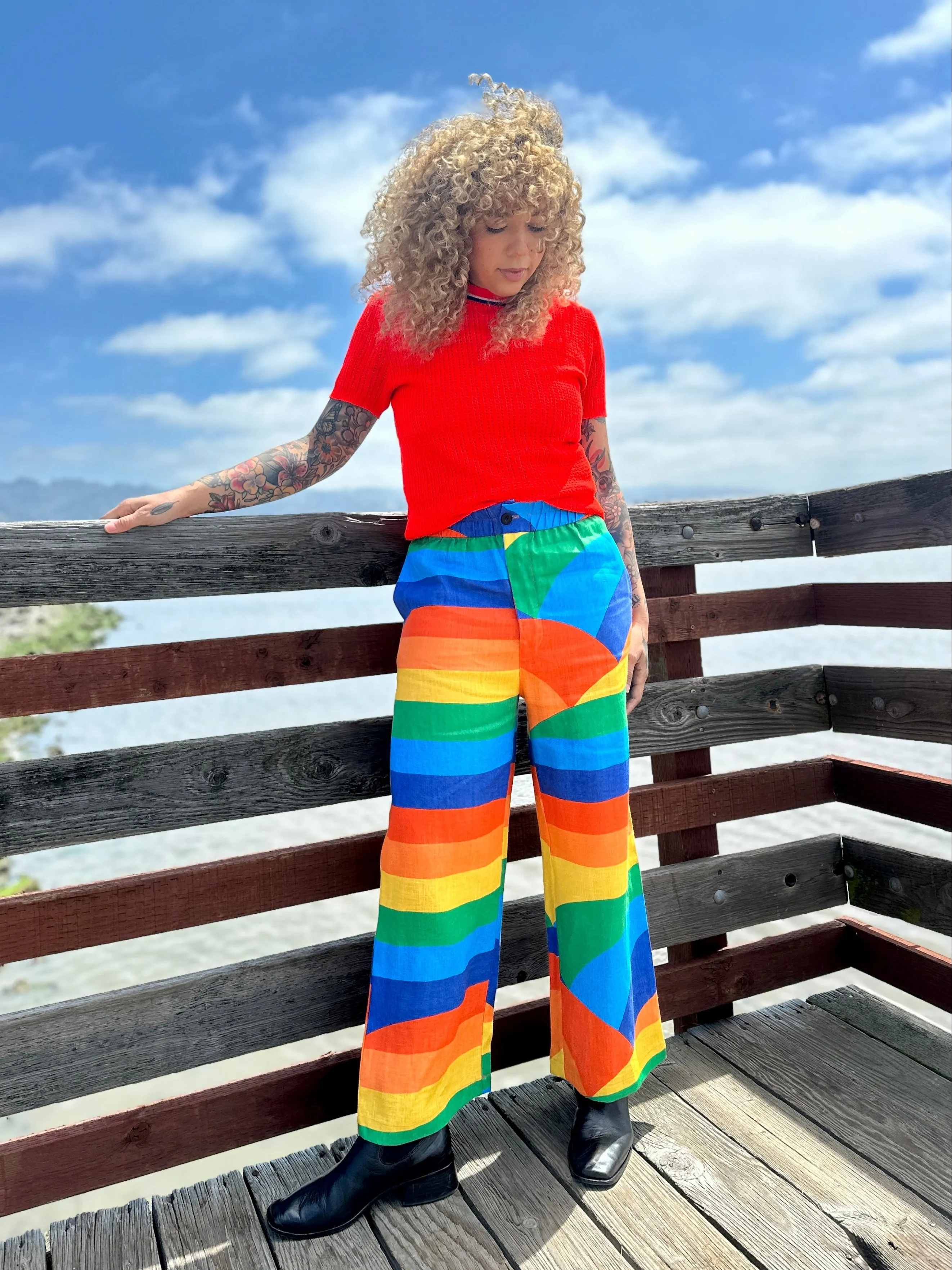 Linen Catalina Pant Sunset Valley sold by Nooworks