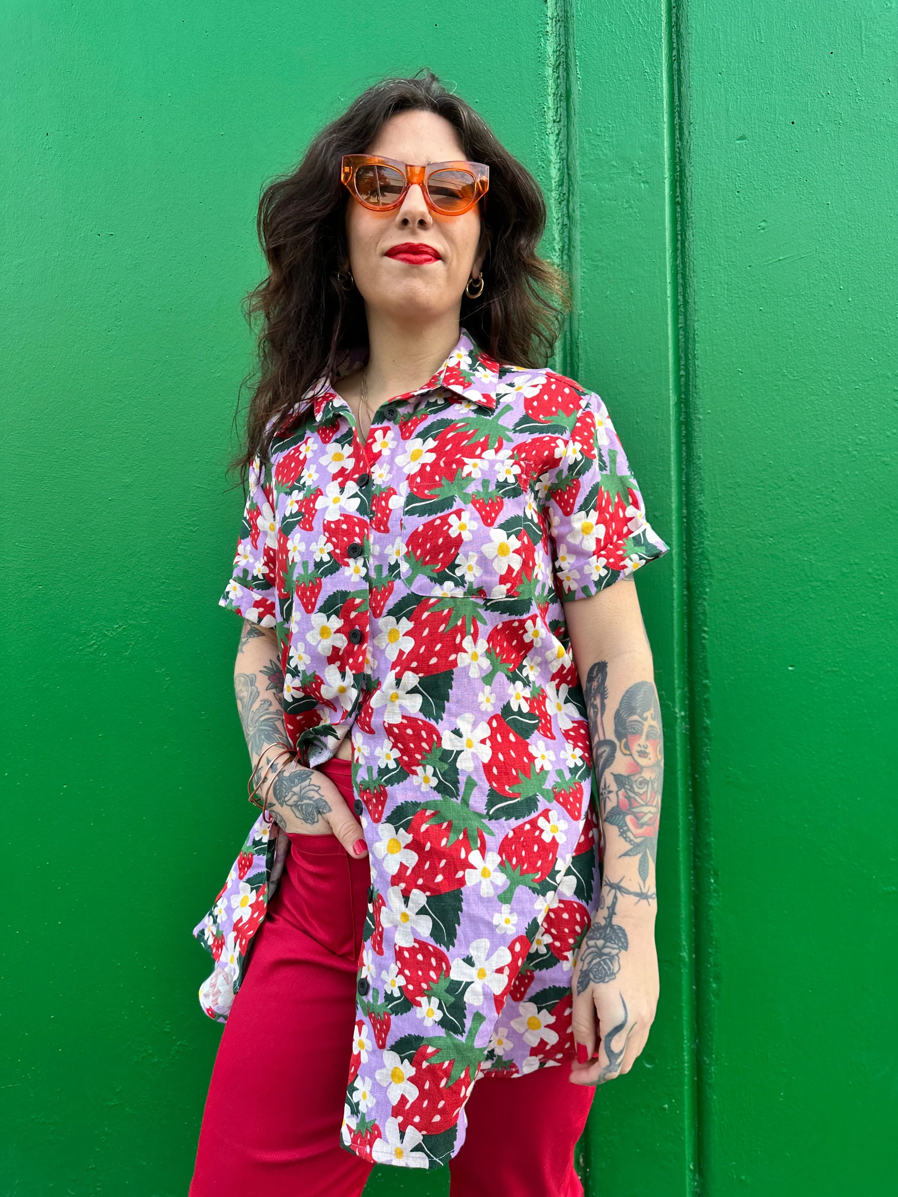 Linen Shirt Dress Berries sold by Nooworks product image thumbnail 5