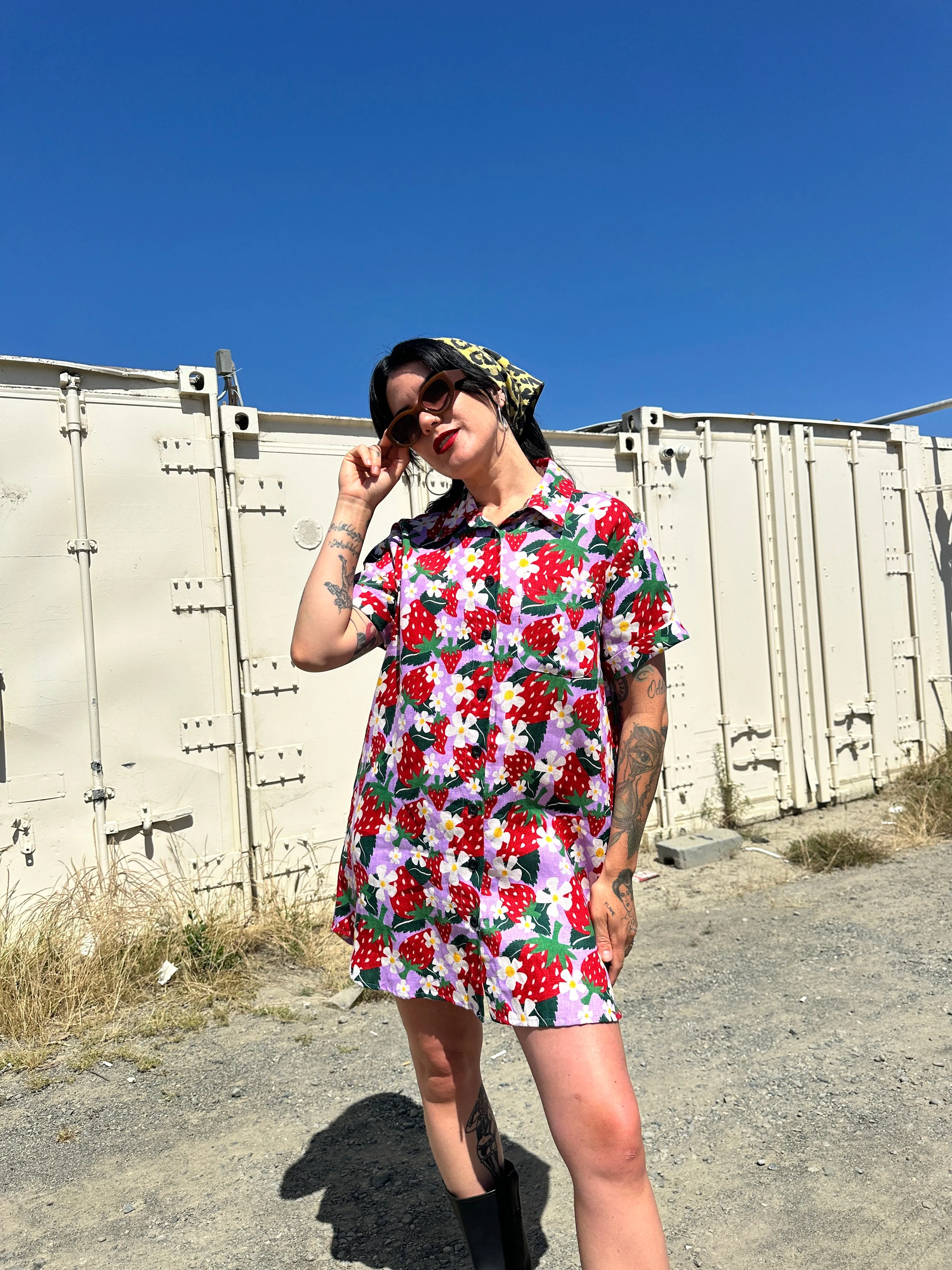 Linen Shirt Dress Berries sold by Nooworks product image thumbnail 3