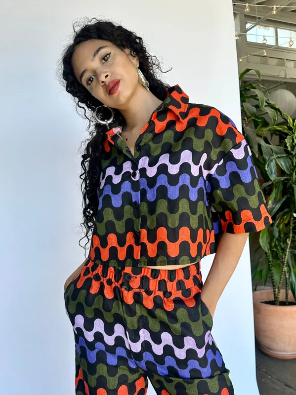 Linen Olivia Top Ditto sold by Nooworks