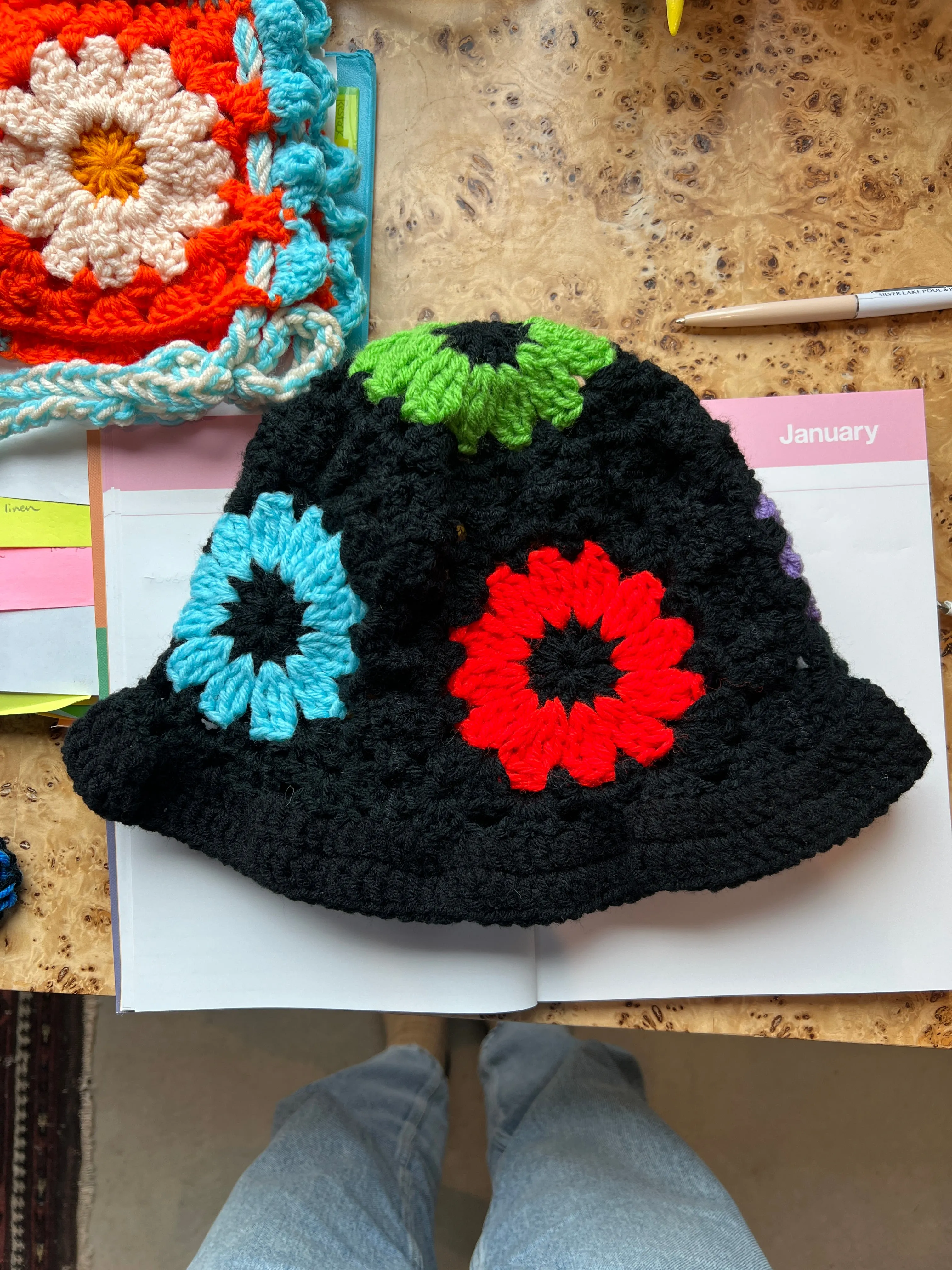 Bev Made Crochet Bucket hat/ color sold by Nooworks